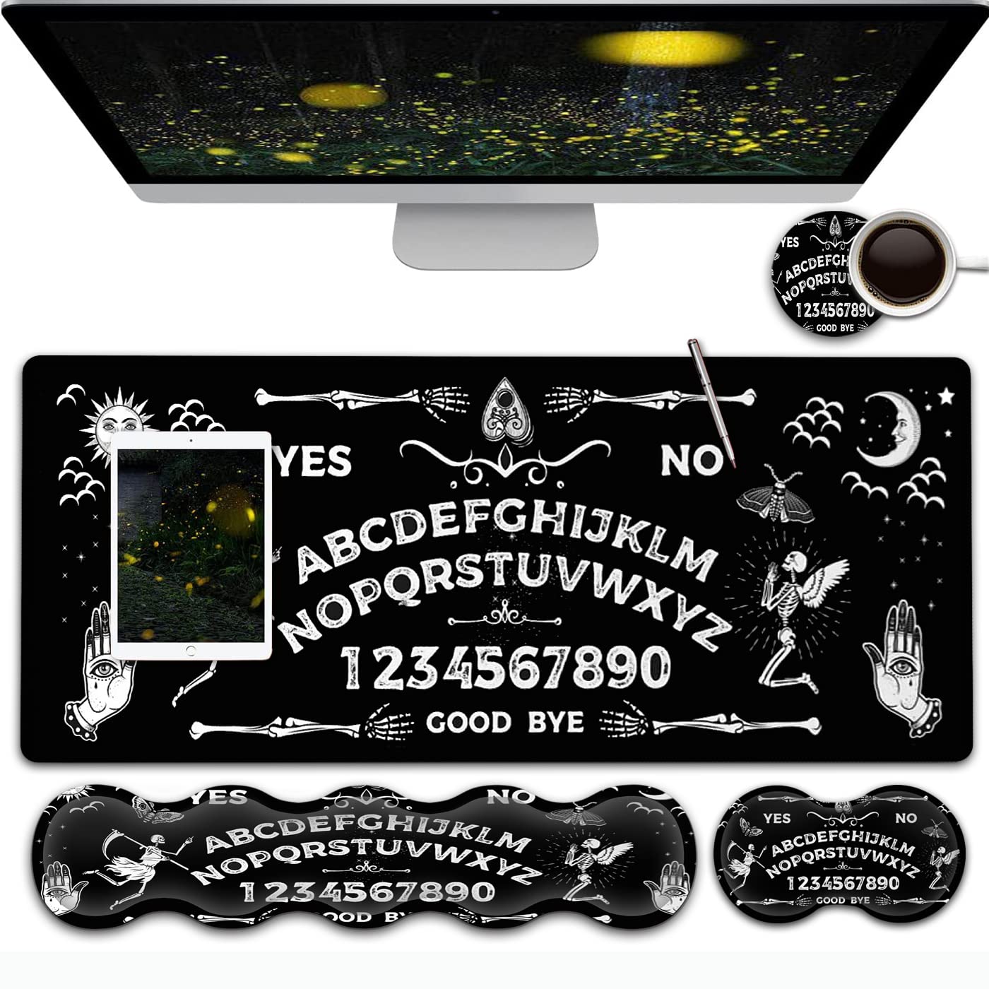 Gaming Mouse Pad & Keyboard Wrist Rest,Large Extended Mouse Pad 31.5X 11.8,Ergonomic Memory Foam