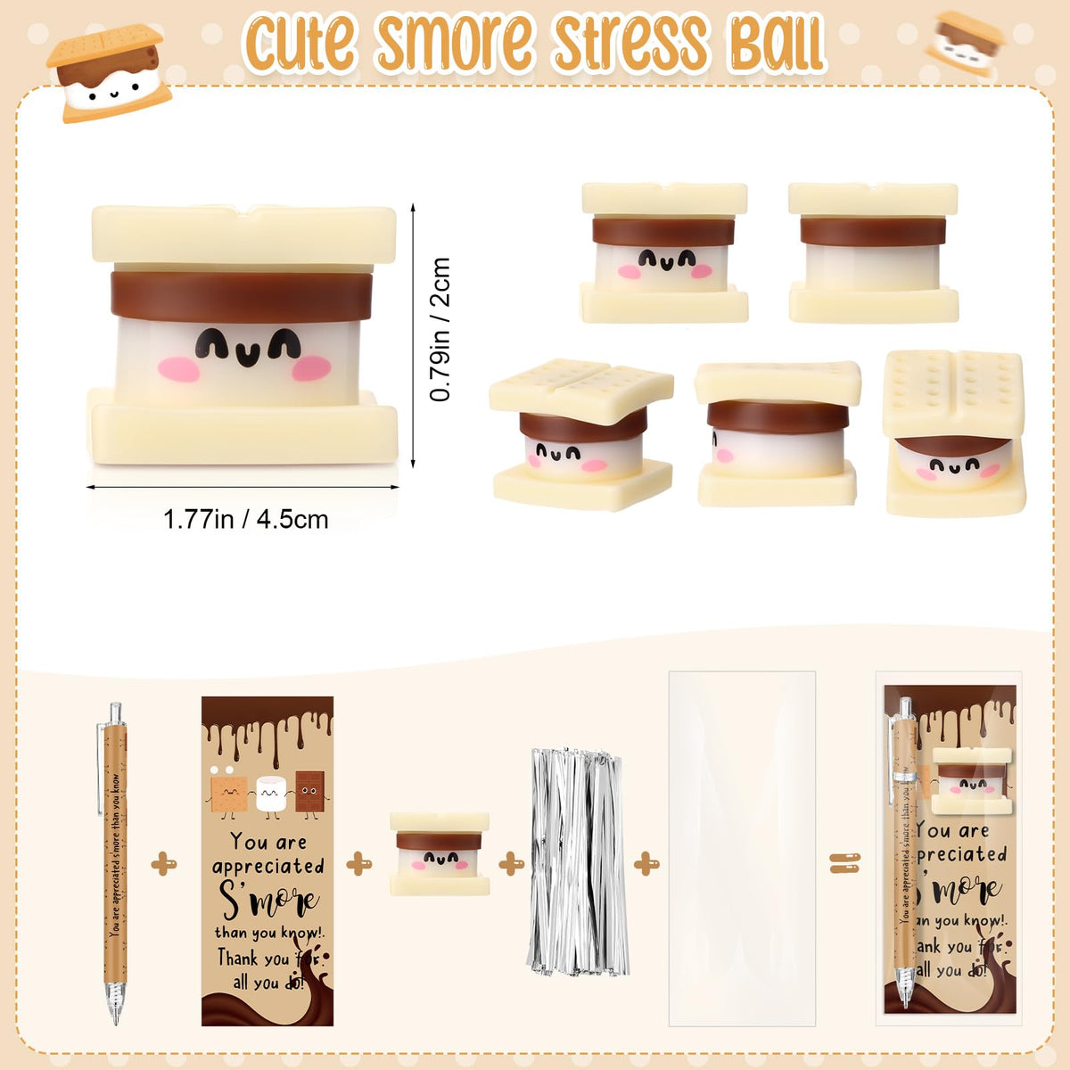 TecUnite Marshmallow 100 Sets Classroom Motivation Gifts Bulk