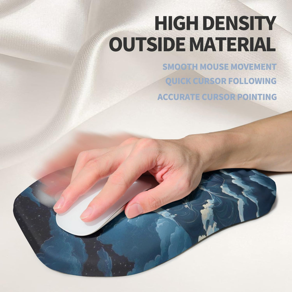 Gleamtide Ergonomic Raised Mouse Pad Wrist Support with Bilateral Slope Memory Foam Mousepad for