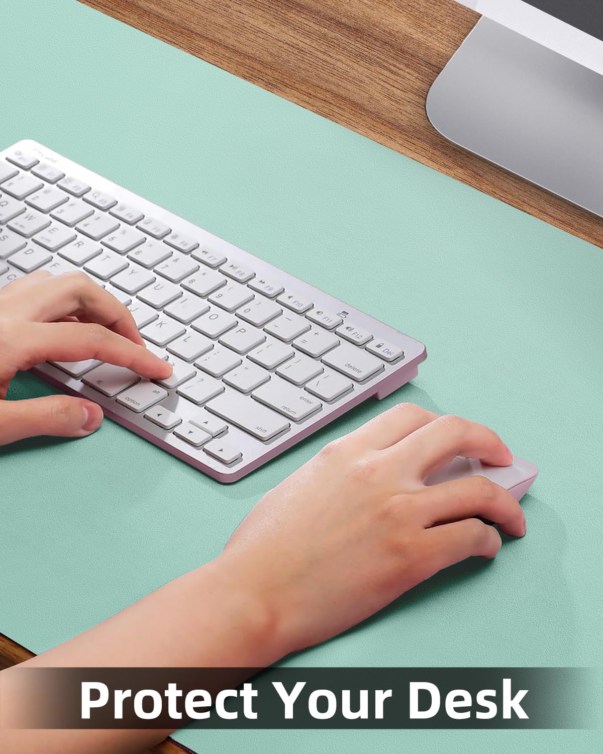 Leather Desk Pad Protector, Large Desk Mat, Mouse Pad, Non-Slip PU Leather Desk Blotter,Desk Cover