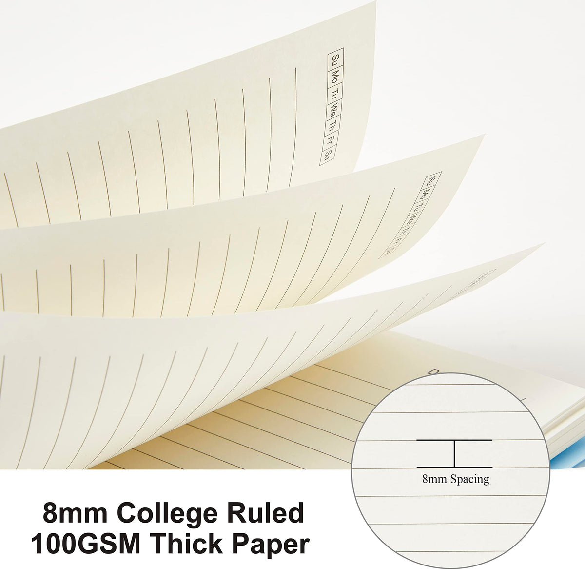 MSTONAL 3 Pack Small Spiral Notebook Wide Ruled Mini Pocket Size 3.5"x5.5"