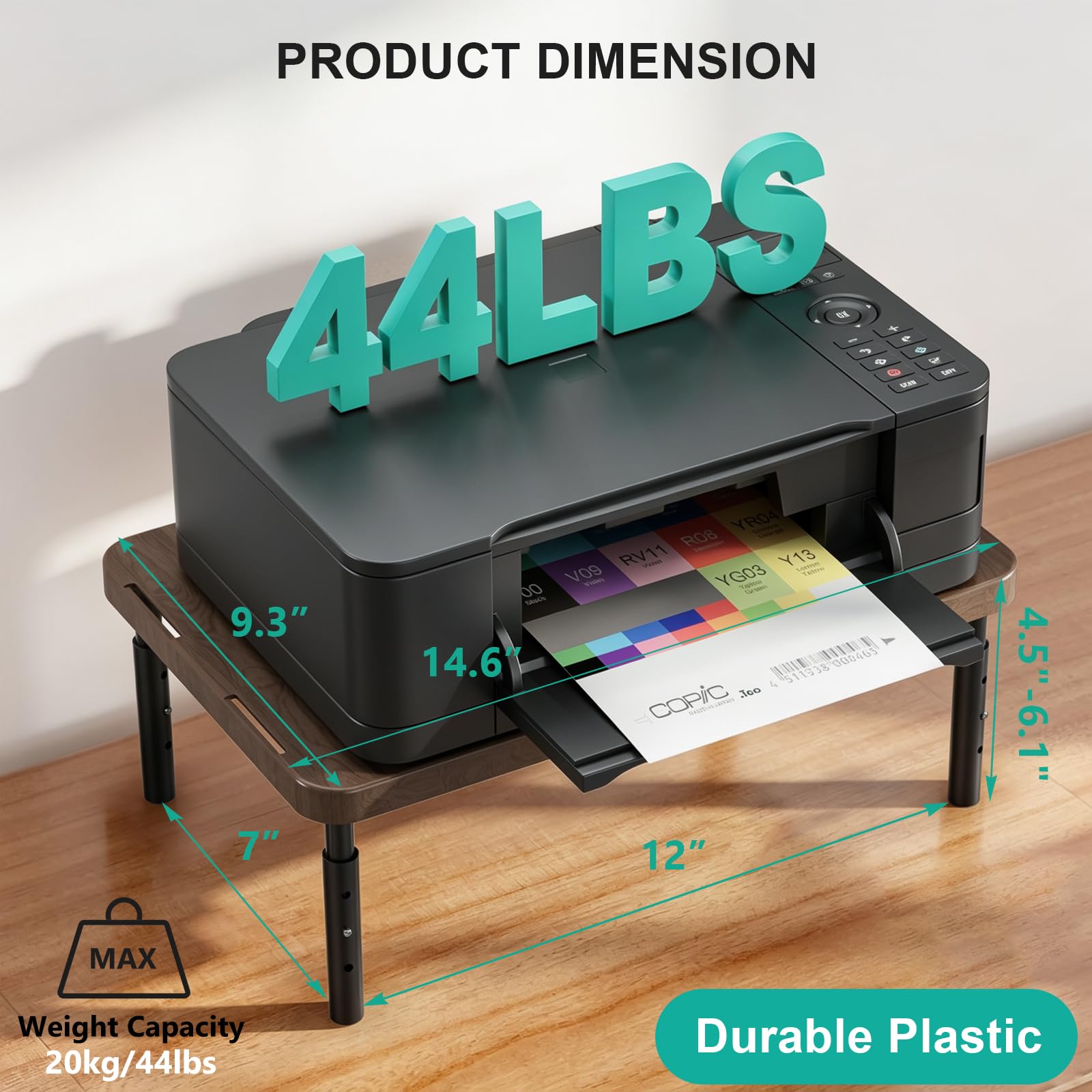 WALI Computer Monitor Stand for Desk, Adjustable Laptop Riser, up to 44 lbs