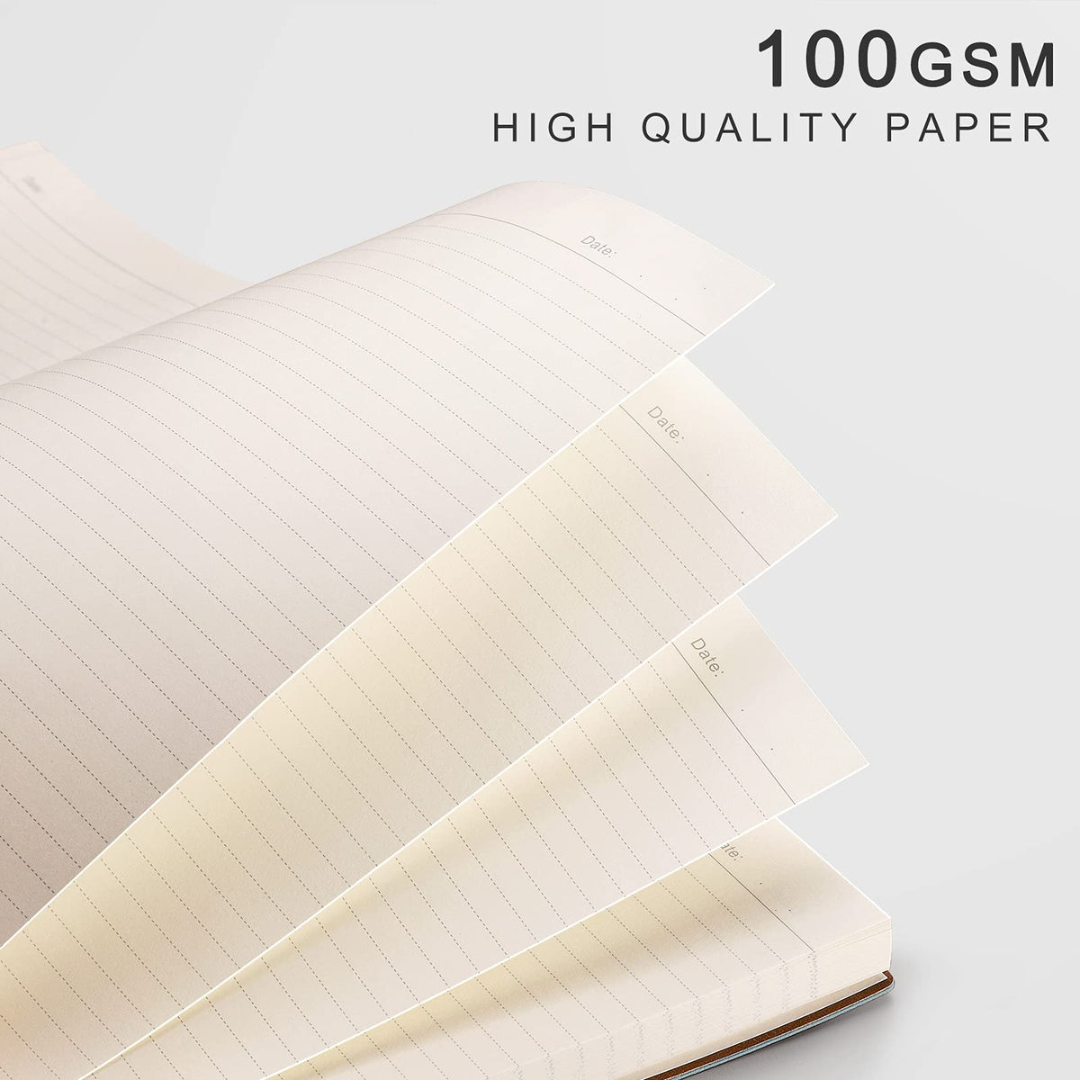 EMSHOI Lined Journal Notebook, 204 Numbered Pages, B5 Size (7.5'' x 10'')