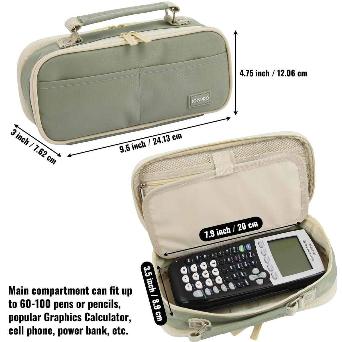JOINPRO Pencil Case, Large Capacity Pencil Case Organizer; Double Zipper Storage Bag; Big Pencil
