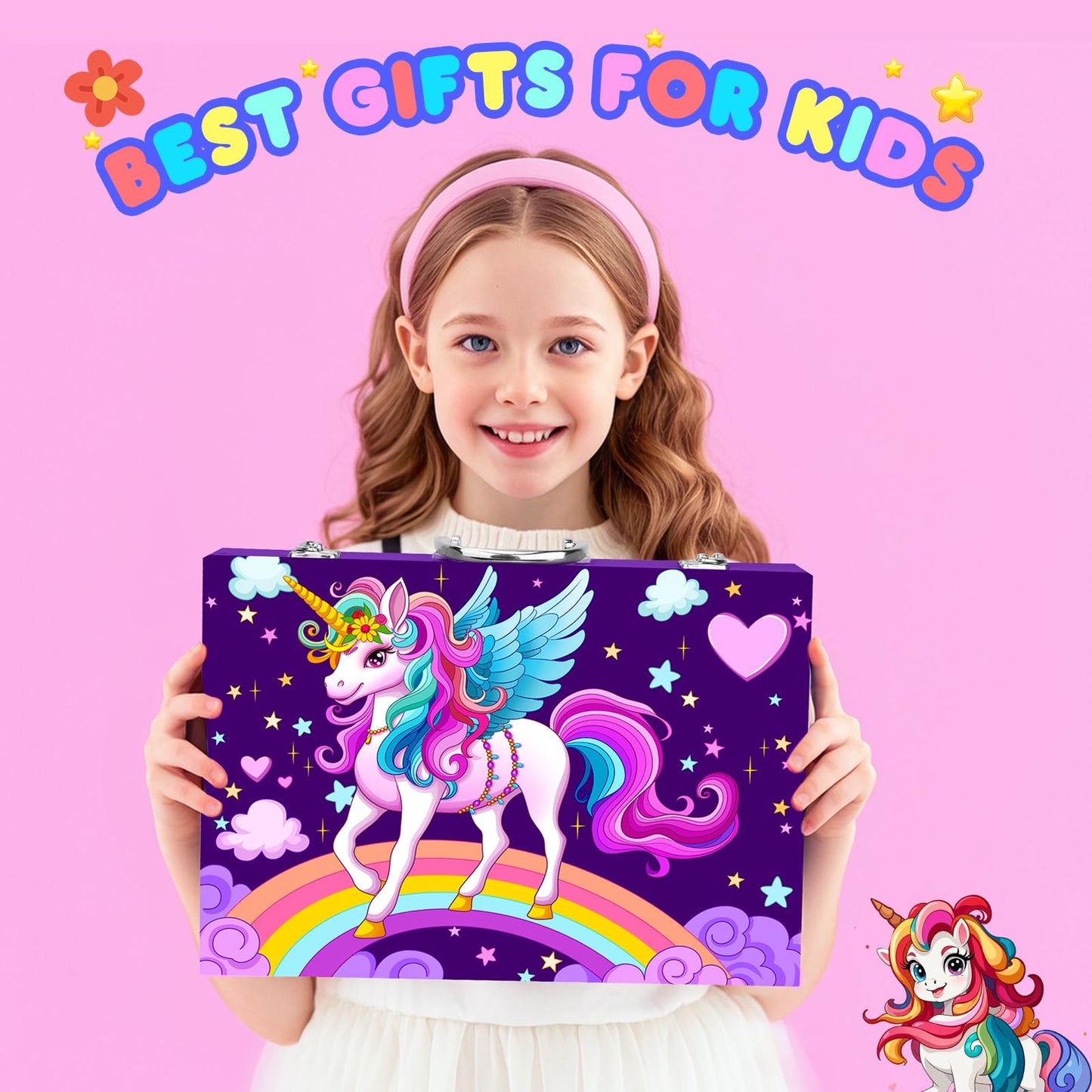 homicozy Art Supplies Kit for Kids Ages 4-12,Unicorn Art Case Coloring Set,Drawing Kits with