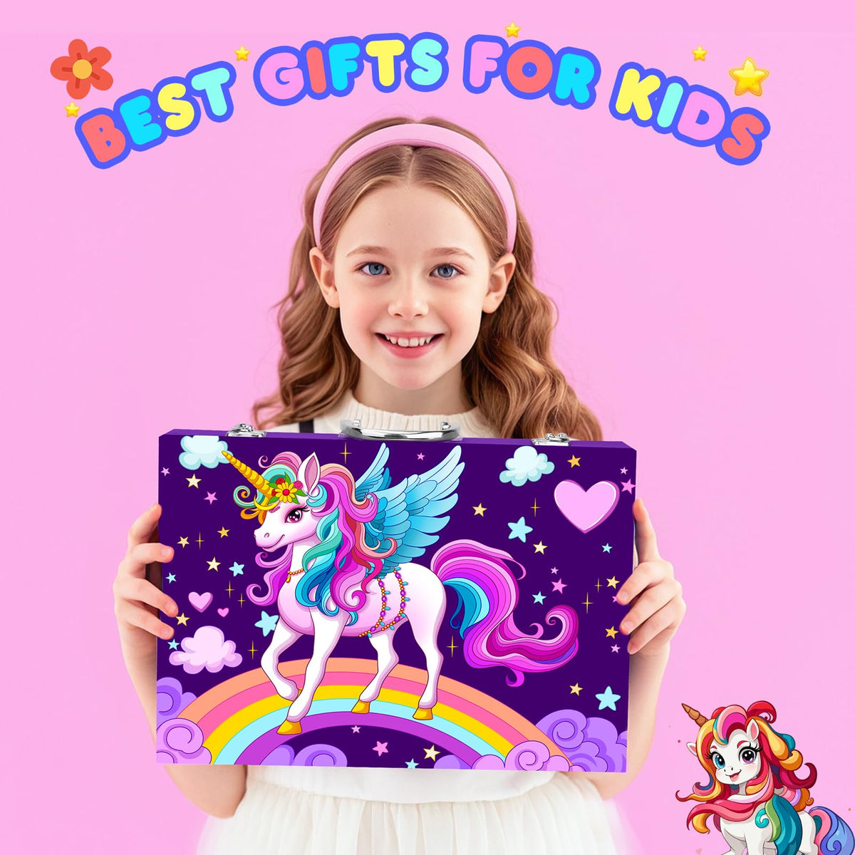 homicozy Art Supplies Kit for Kids Ages 4-12,Unicorn Art Case Coloring Set,Drawing Kits with