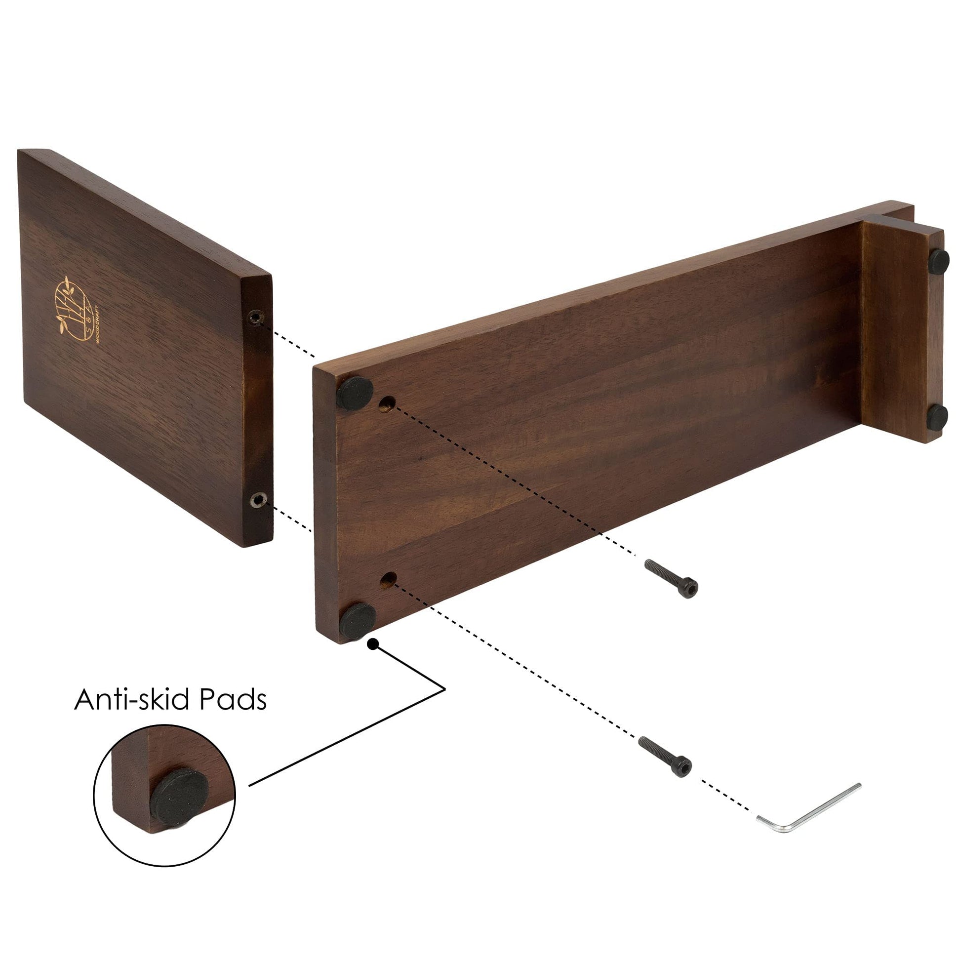 S&A WOODCRAFT Desktop Wood Bookshelf Wooden Bookend, Acacia Desk Organizer Shelf and Display Rack