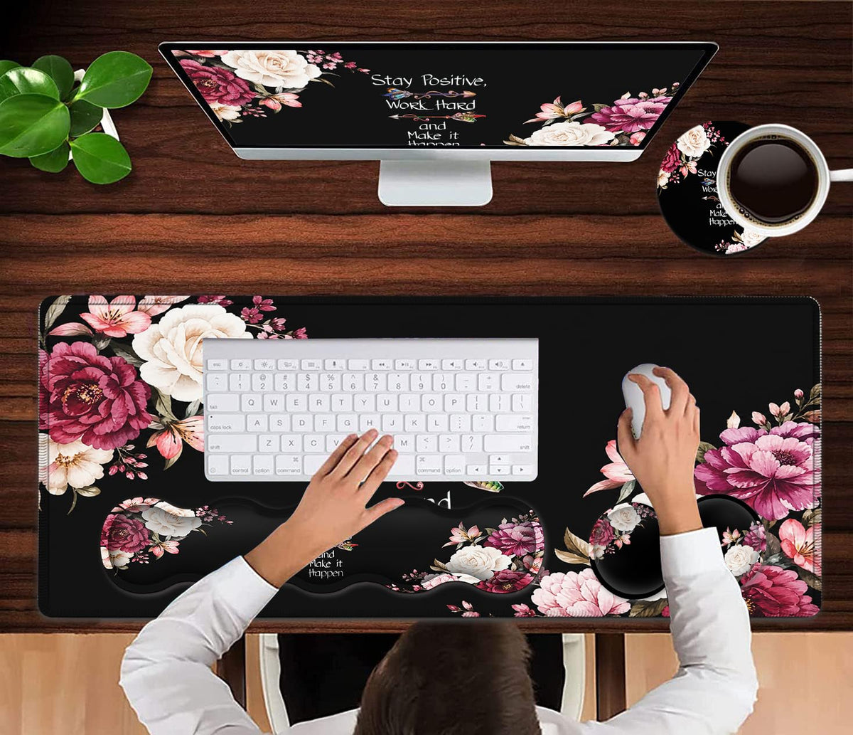 Large Mouse Pad with Wrist Support Set,Memory Foam Keyboard Wrist Rest +XXL Extended Gaming Mouse