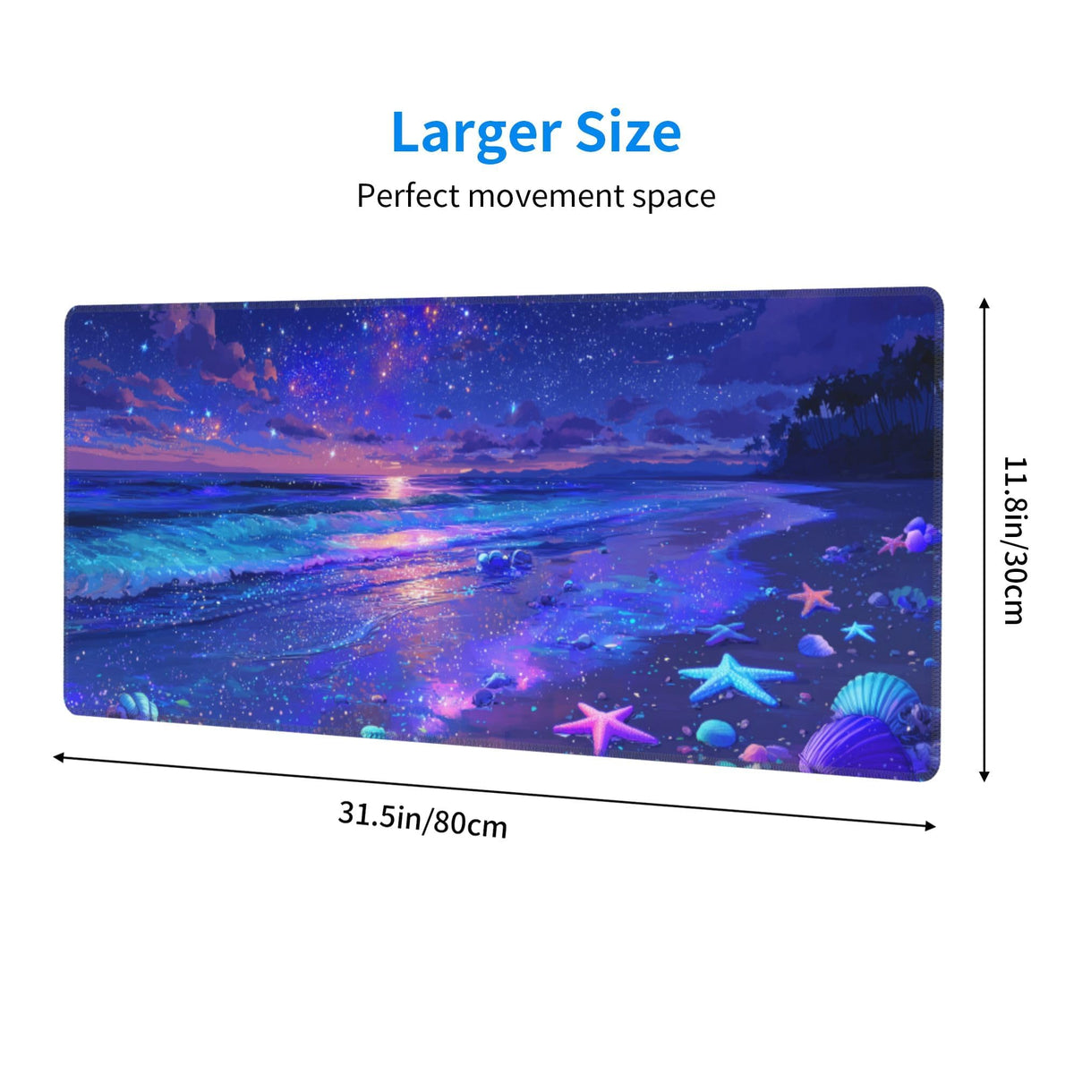 Beach Mouse Pad Extended Large Gaming Mouse Pad XL Stitched Edges for Gamer Home Office 31.5 X 11.8