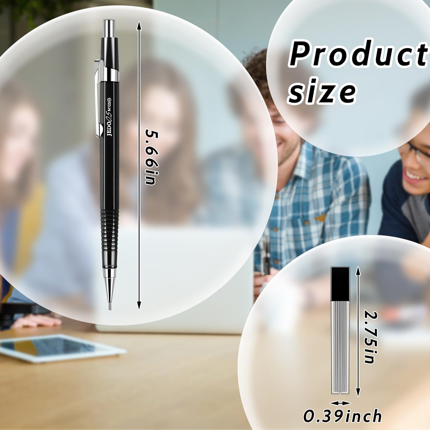 Gueevin 24 Set Black Mechanical Pencil 0.5mm with Drafting Pencil Refill
