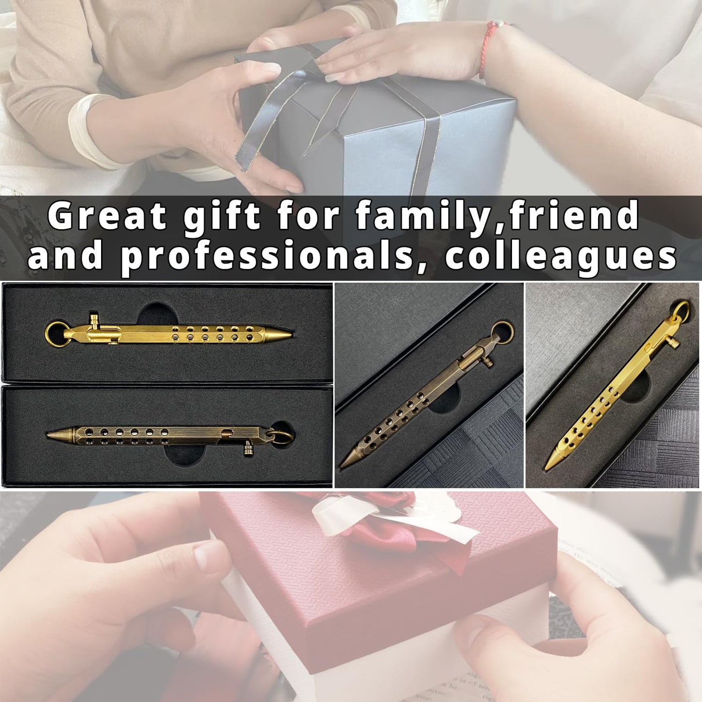 Bolt Action Pen, Metal edc Tactical Pocket Pen, Brass Pen with Refills