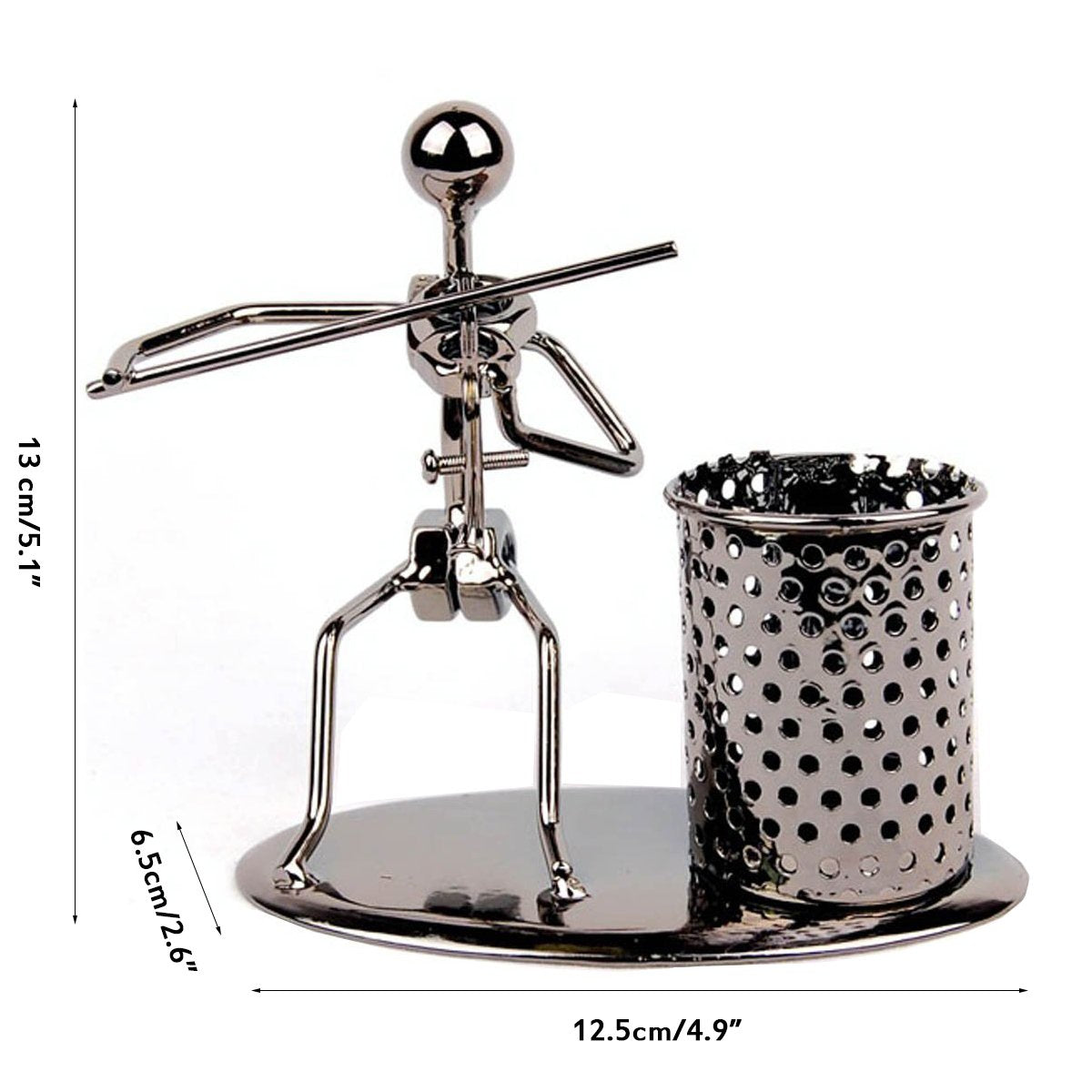 Pen Container Holder Pencil Cup Iron Art Music Figure~Home Office Desk Decor Gift Perfect Father's