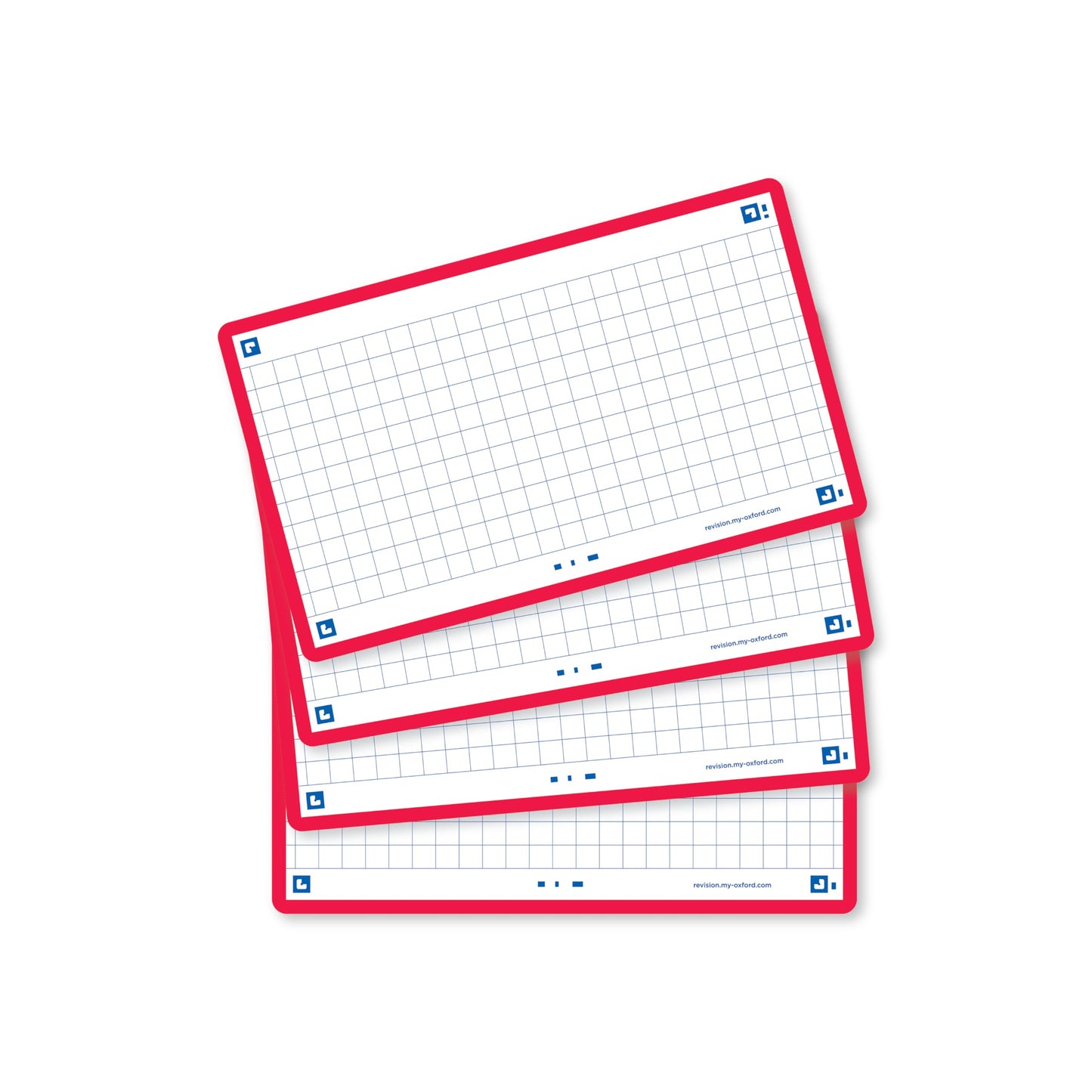 Flash Cards by Oxford, Squared with Red Frame, Pack of 80 Cards, 7.5x12.5cm Size,400133858