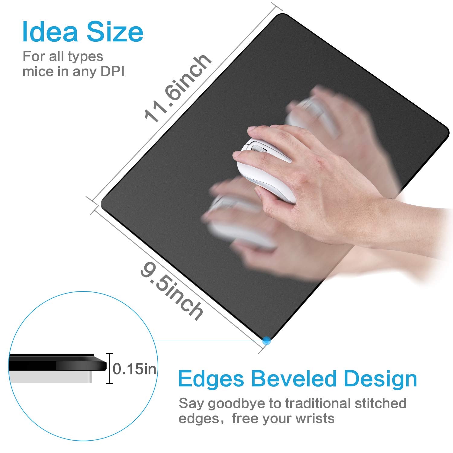 Bitpro LGM Hard Mouse Pad,Unique 3 Layers Mouse Pad with Plastic Surface,Compatible with High DPI