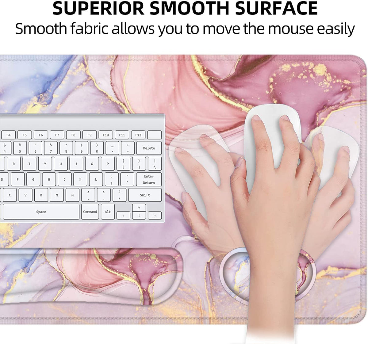 Large Mouse Pad with Wrist Rest, 4-in-1 Wrist Rest for Keyboard and Mouse