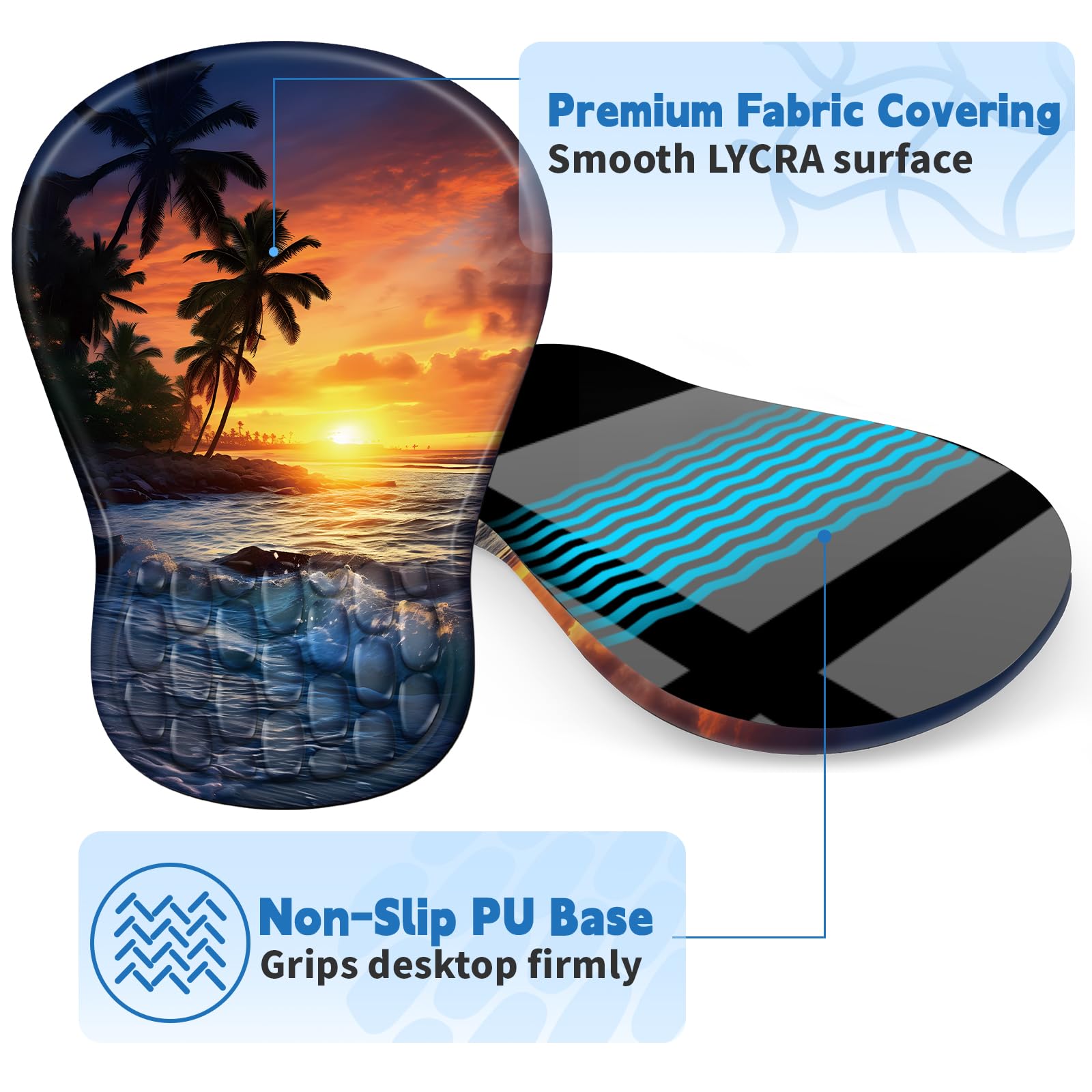 YIWEI Ergonomic Mouse Pad with Wrist Rest for Carpal Tunnel Pain Relief