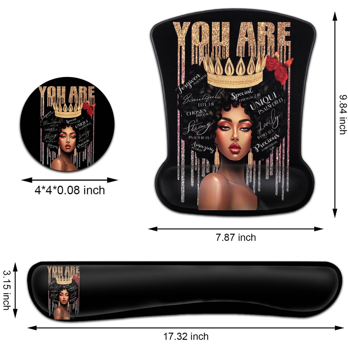 Keyboard Wrist Rest and Mouse Pad Wrist Support Set, Ergonomic Gel Mouse Pad Wrist Rest with
