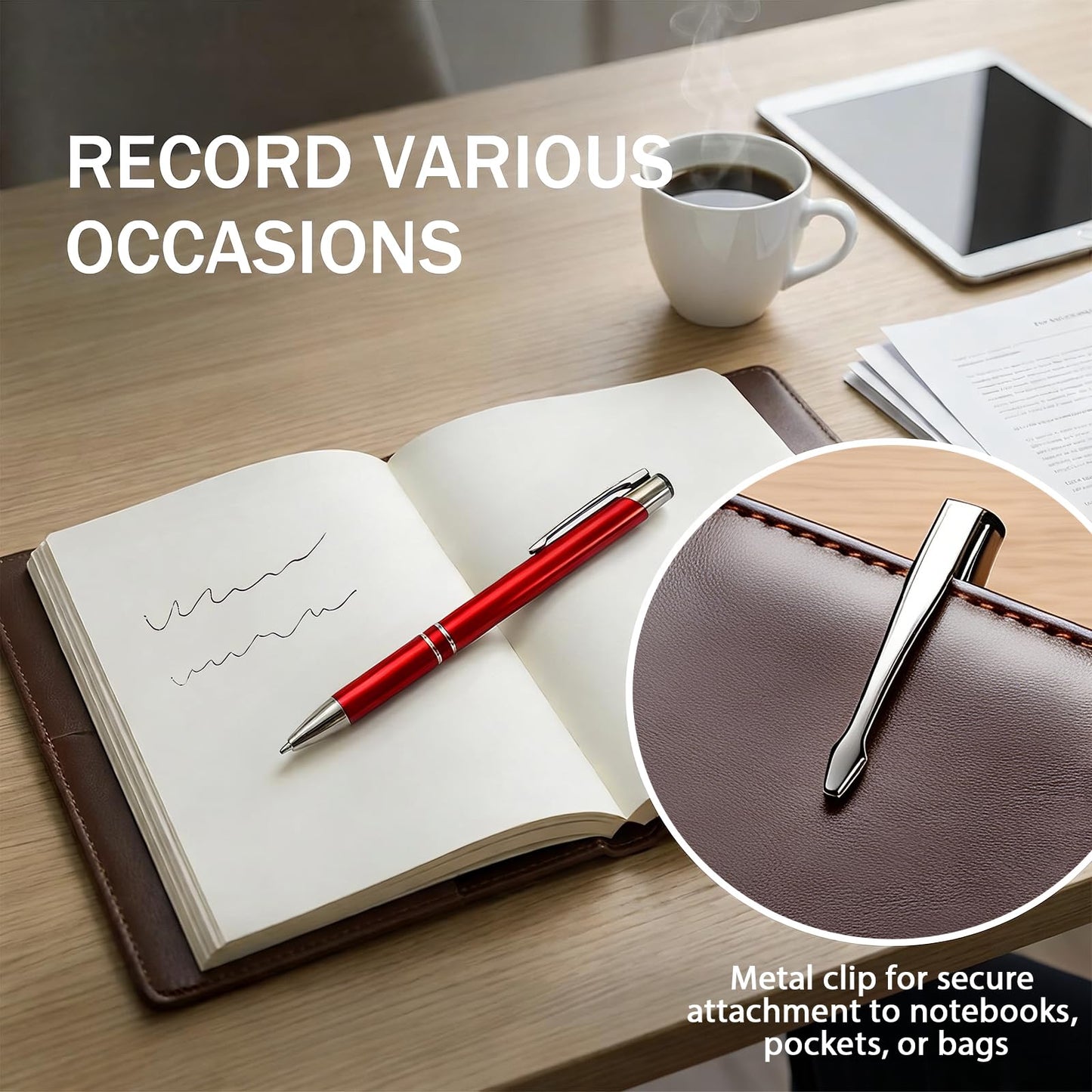 Personalized Metal Ballpoint Pen, Logo Engraving, Black Ink-50 PCS