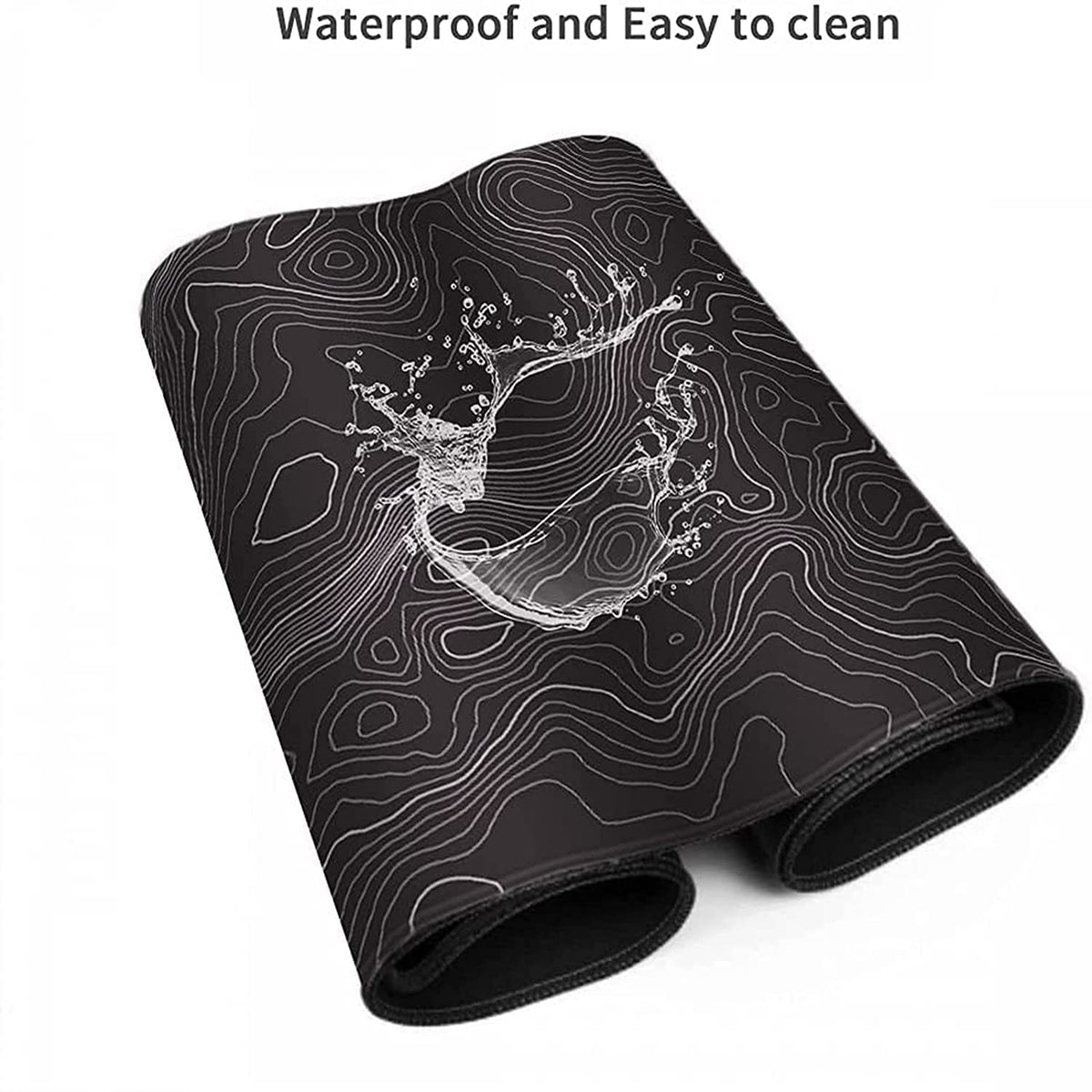 Large Mouse Pad Mat 35x17 Inch, XXXL Gaming Mouse Pad Topographic Map Lines