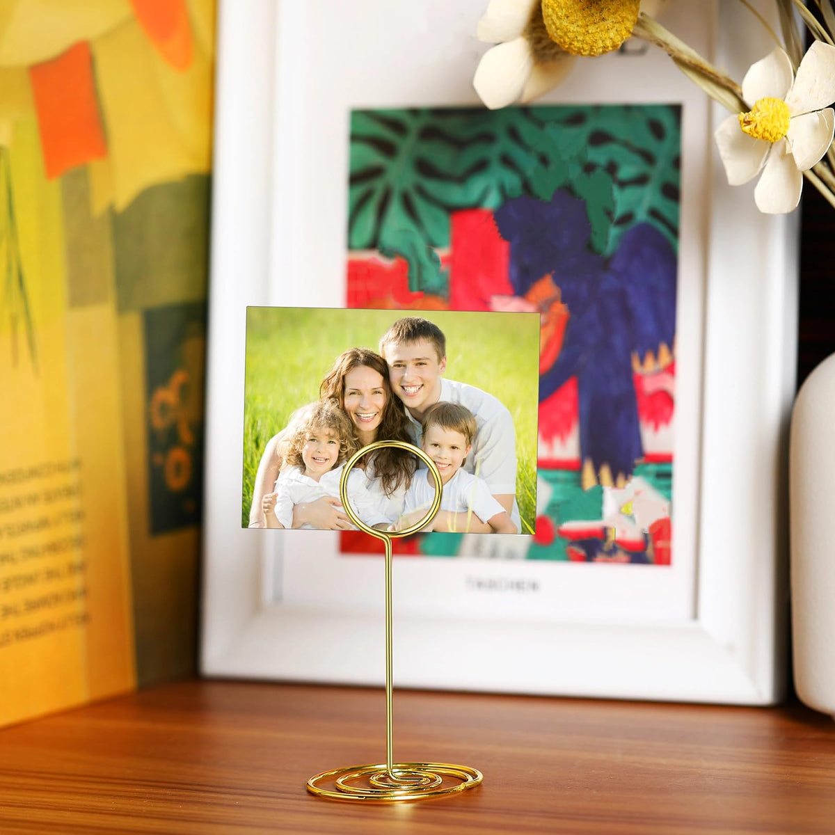 TecUnite 48 pcs 3.35 Inch Picture Clips Table Place Photos Card Holder Gold