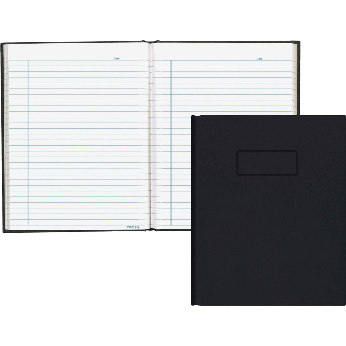 Blueline Business Notebook, Index Sheet, Self-Adhesive Tabs, 192 Pages, 9.25" x 7.25", Black (A9.82)
