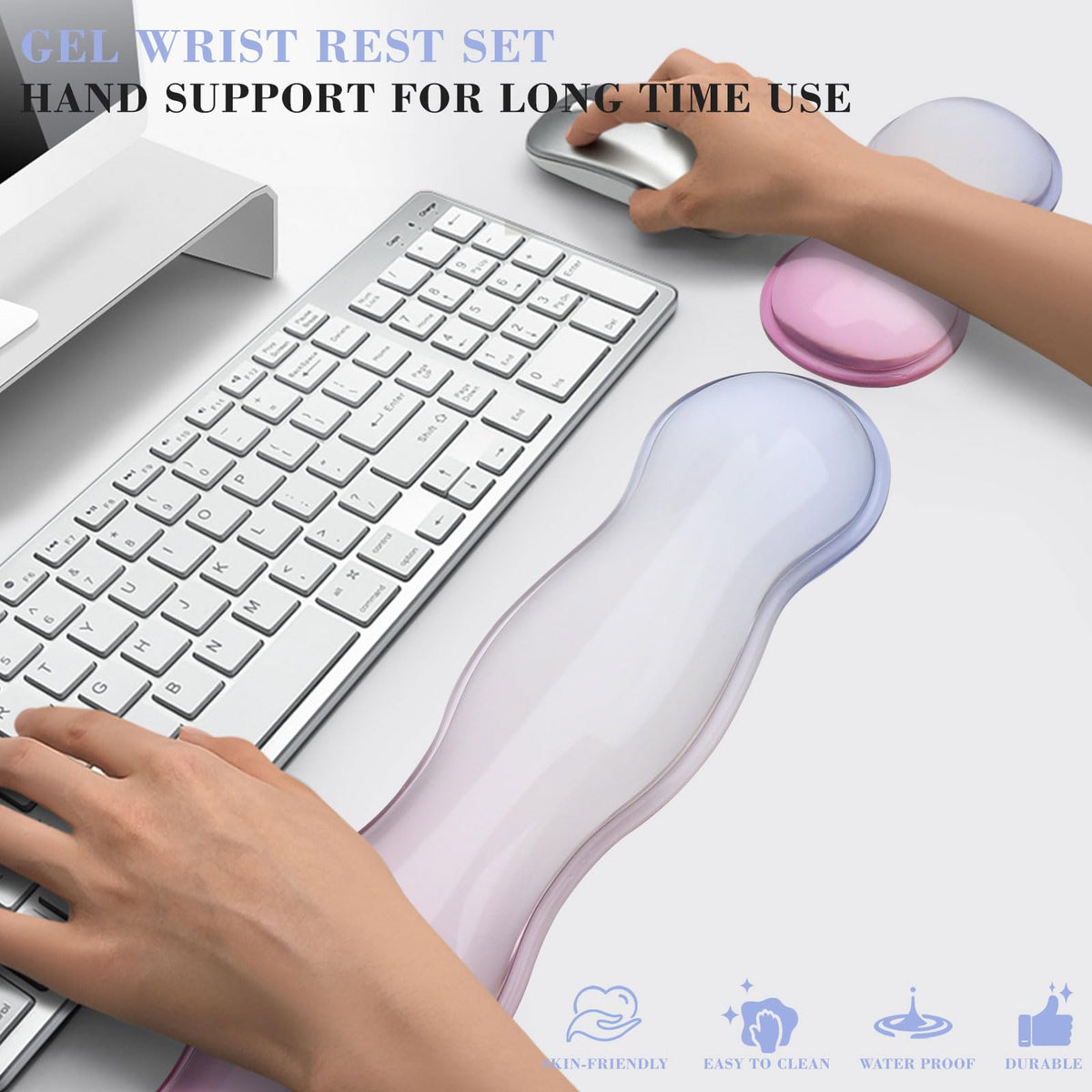 ABRONDA Gel Wrist Rest for Keyboard and Mouse, Wrist Rest for Keyboard, Mouse Wrist Support, Pain