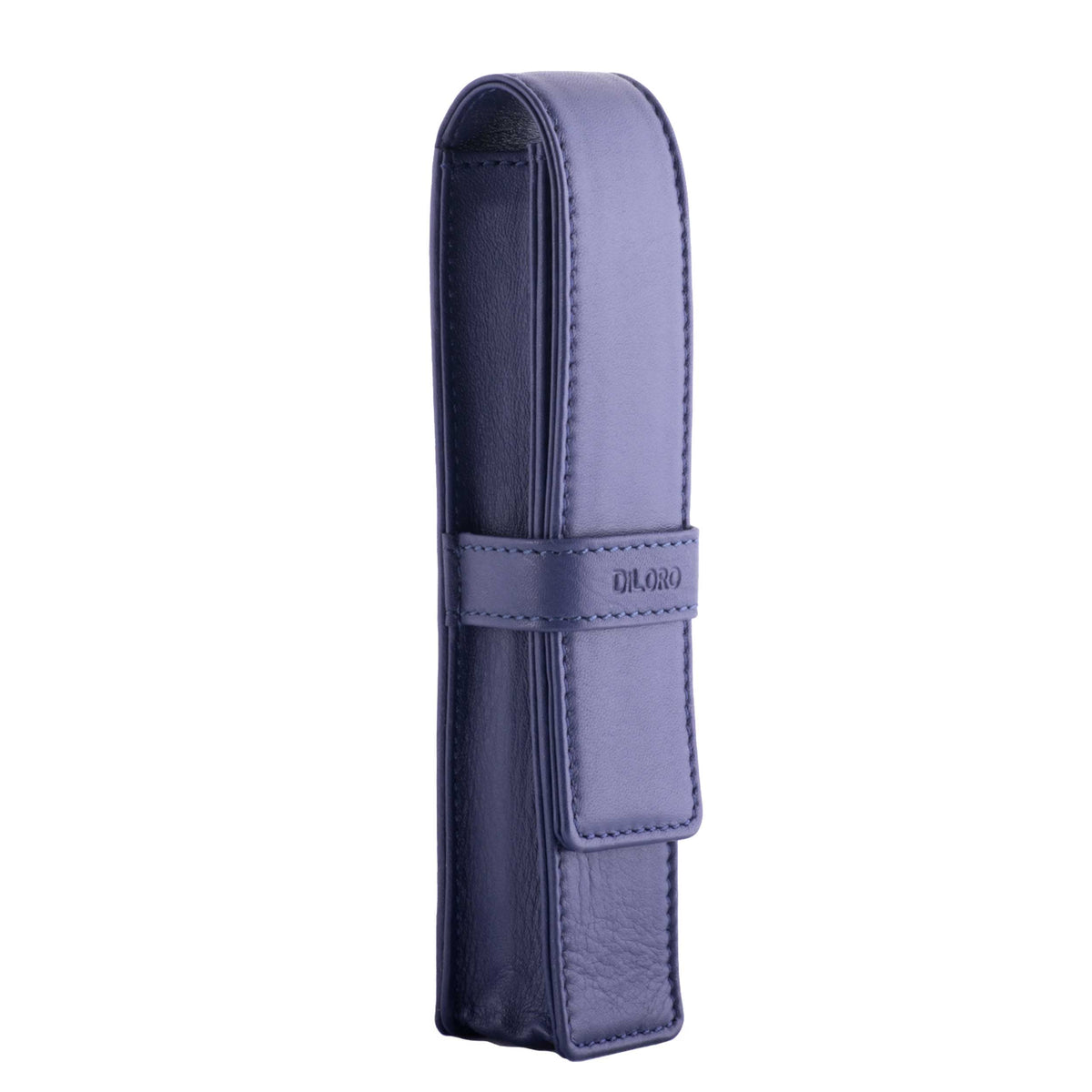 DiLoro Leather Single Pen Case Pencil Pouch Holder for One Fountain Ballpoint Rollerball Pen and