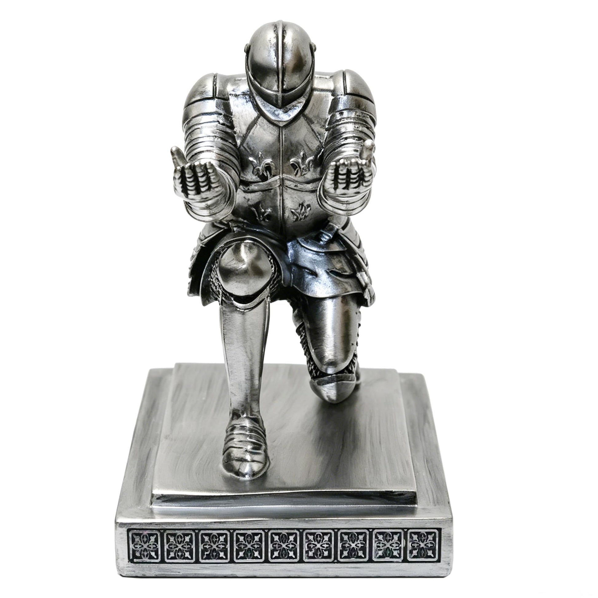 Soldier Executive Knight Pen Holder Personalized Desk Organizers Silver