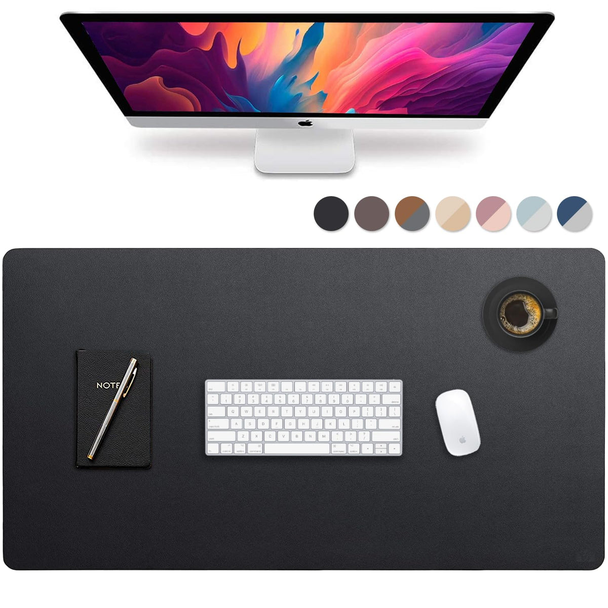 Vine Creations Leather Desk Mat Large 44" x 22", Desk Protector Mat, PU Leather Desk Pad, Large