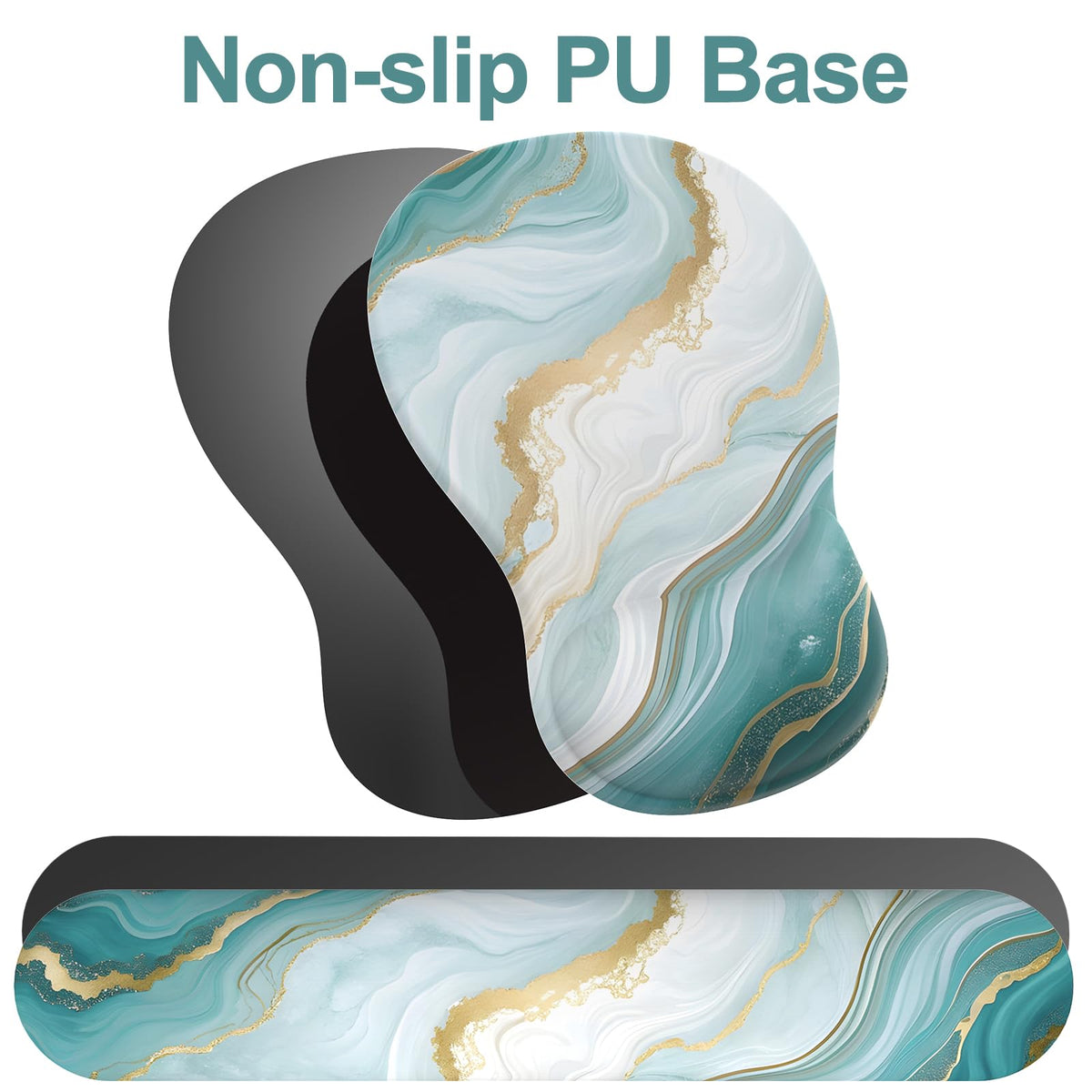 Ergonomic Mouse Pad with Wrist Rest and Keyboard Wrist Rest, Gel Mousepad