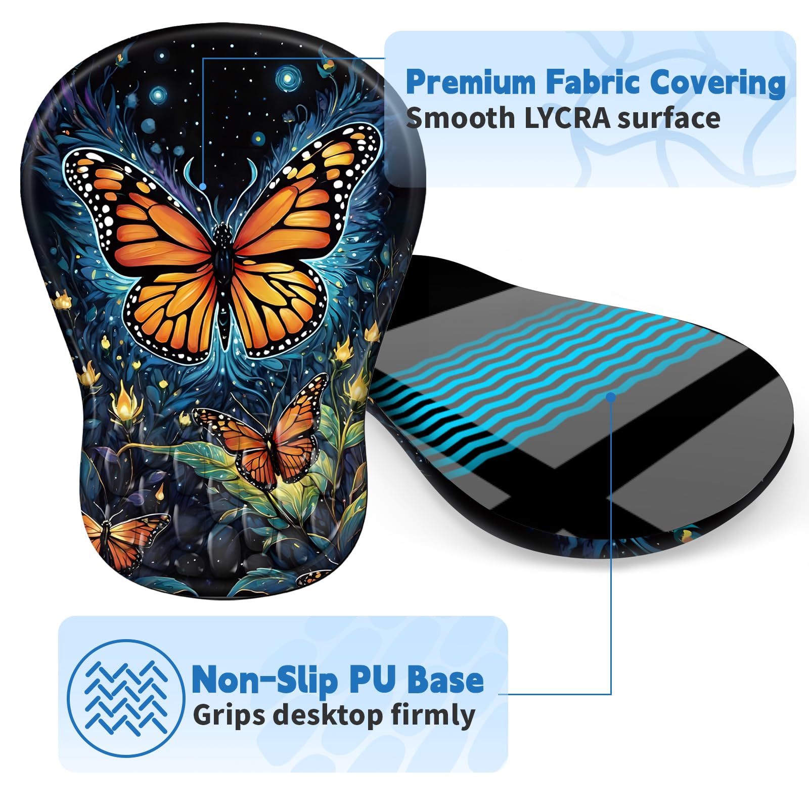 YIWEI Ergonomic Mouse Pad with Wrist Rest for Carpal Tunnel Pain Relief