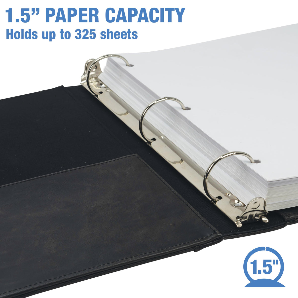 Samsill Vintage Faux Leather 3 Ring Binder, 1.5 Inch Round Ring, Full Size Binder for 8.5 x 11