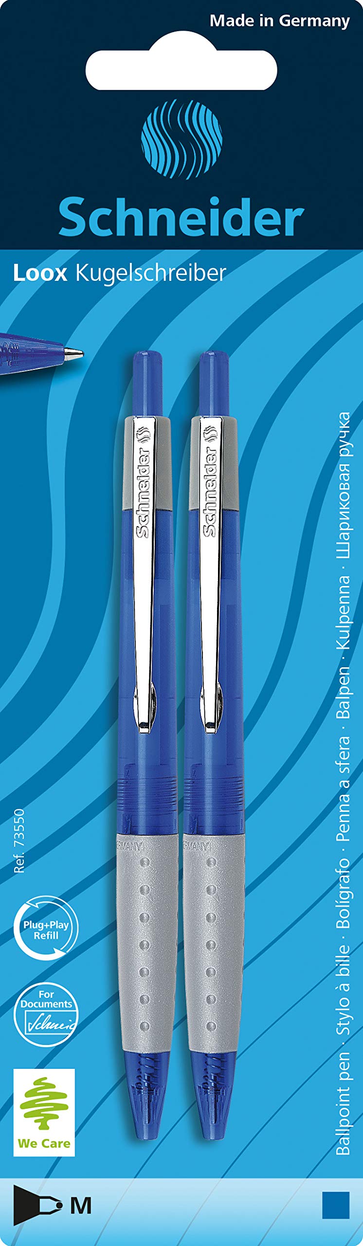 Schneider Loox 73550 Retractable Ballpoint Pen (Soft-Grip-Zone, Indelible Refill, Line Width M)