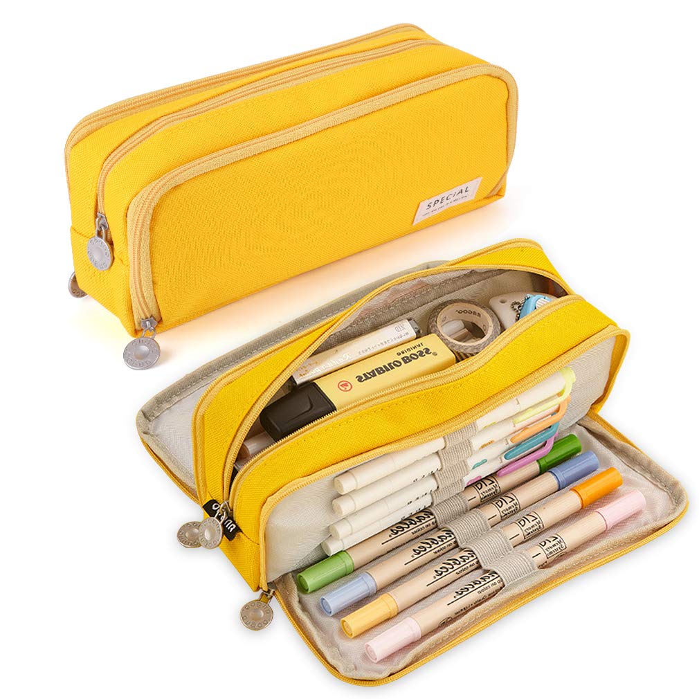 iSuperb Large Pencil Case 3 Compartments Pencil Pouch Big Capacity Pencil Bag for Kids Teen Girls