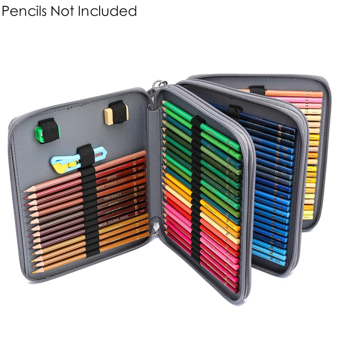 YOUNGCOL 120 Slots Colored Pencil Case Holder Large Capacity Color pencil organizer Storage (Gray)