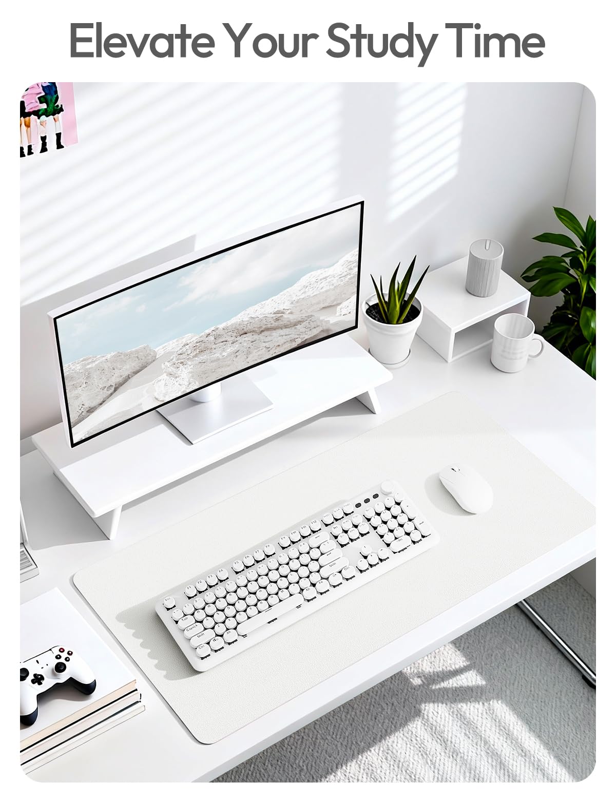 YSAGi Leather Desk Protector, Office Mat, Large Mouse Mat, Non-Slip PU Leather Blotter, Laptop Desk