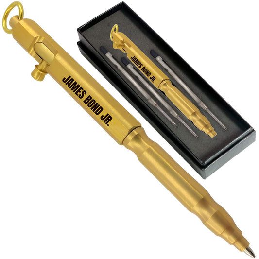 Auchic Custom Bolt Action Pen Free Engraving Custom Pocket EDC Metal Pen with 3 Refills Engravable