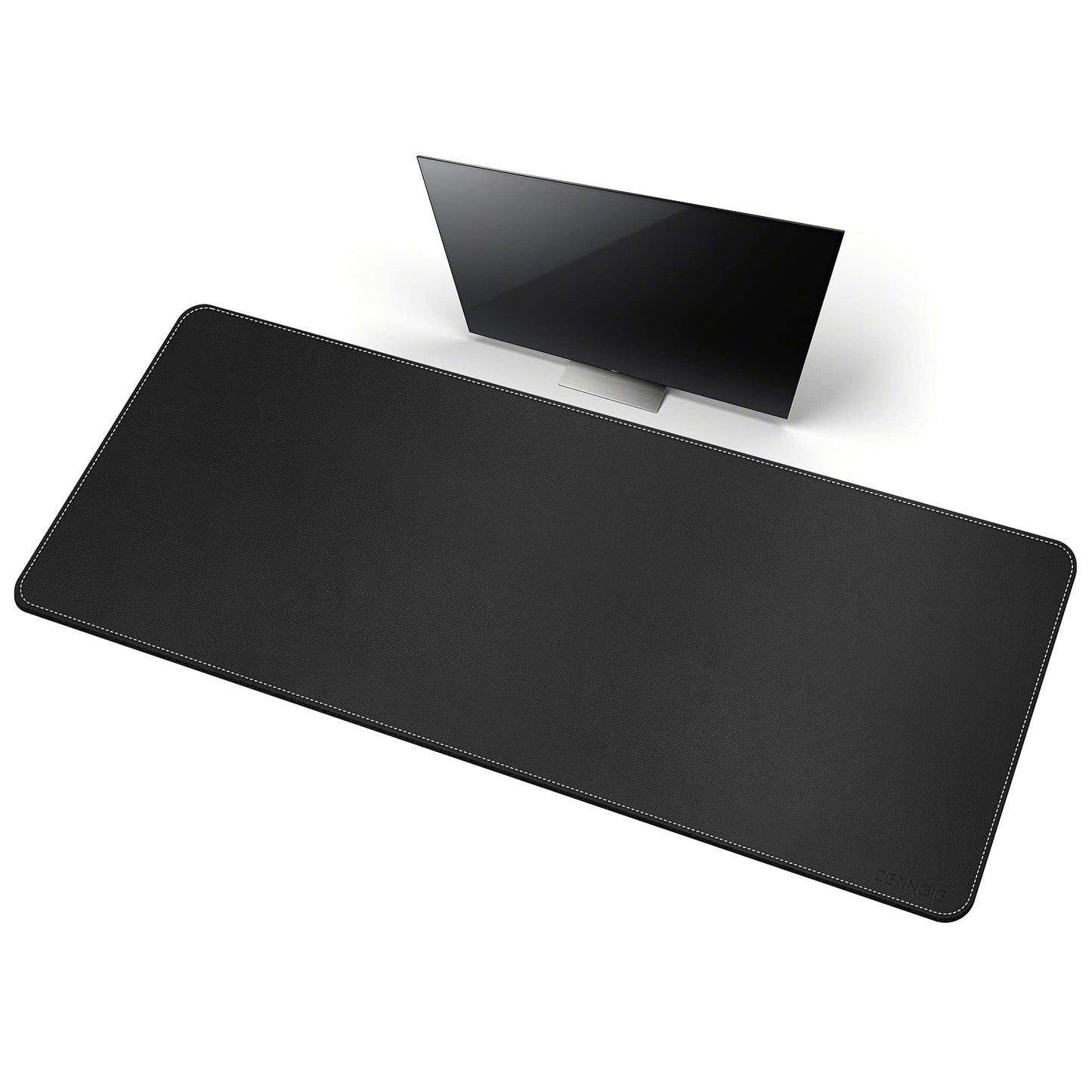 CENNBIE Leather Desk Mat, 66.9" x 23.6" Desk Mat on top of desks (Black)