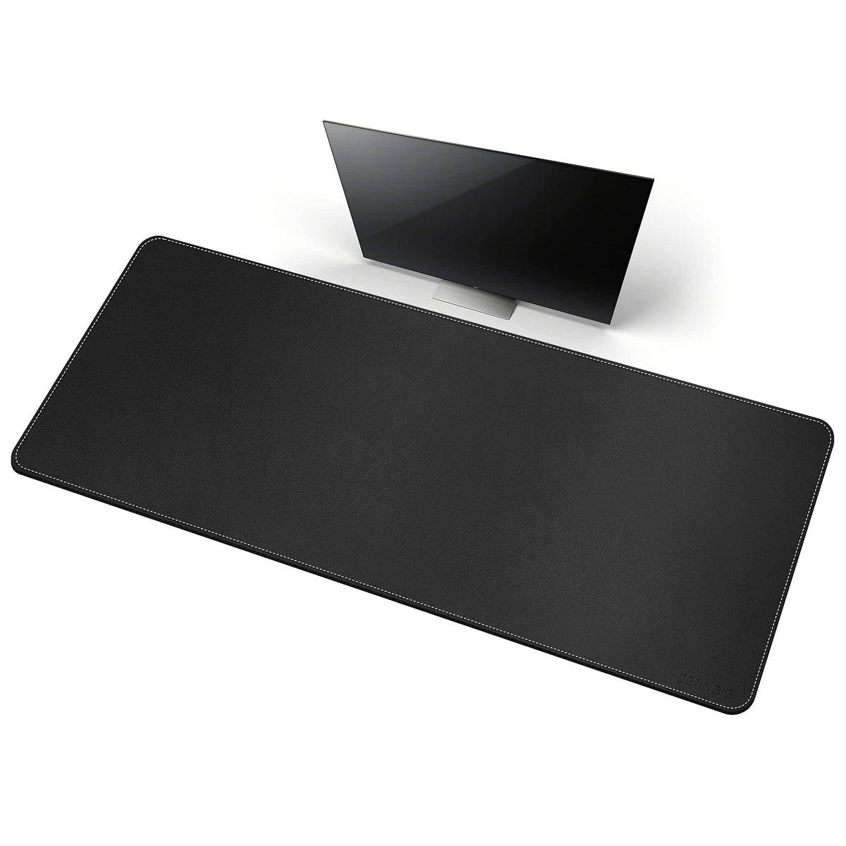 CENNBIE Leather Desk Mat, 66.9" x 23.6" Desk Mat on top of desks (Black)