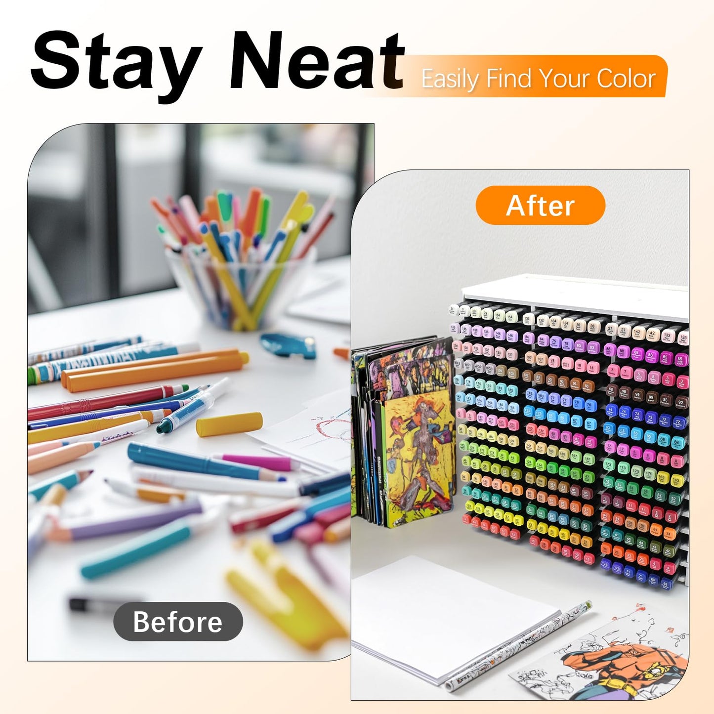 CKAGF Desktop Marker Storage Organizer and Marker Holder for 252 Markers