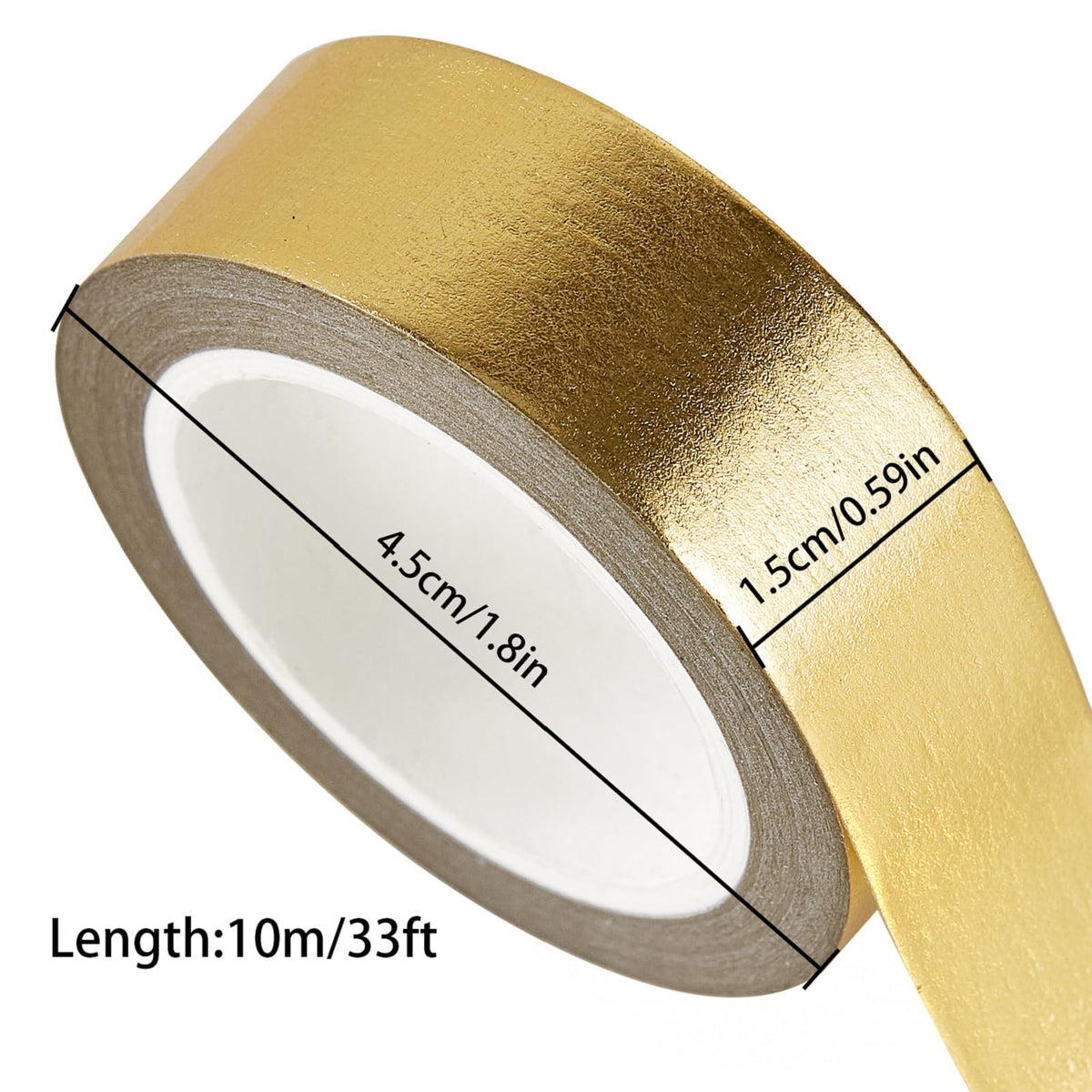 Qyueyue Gold Foil Washi Tape - 2 Rolls Low Tack Self Adhesive Decorative Metallic Foil Masking Tape