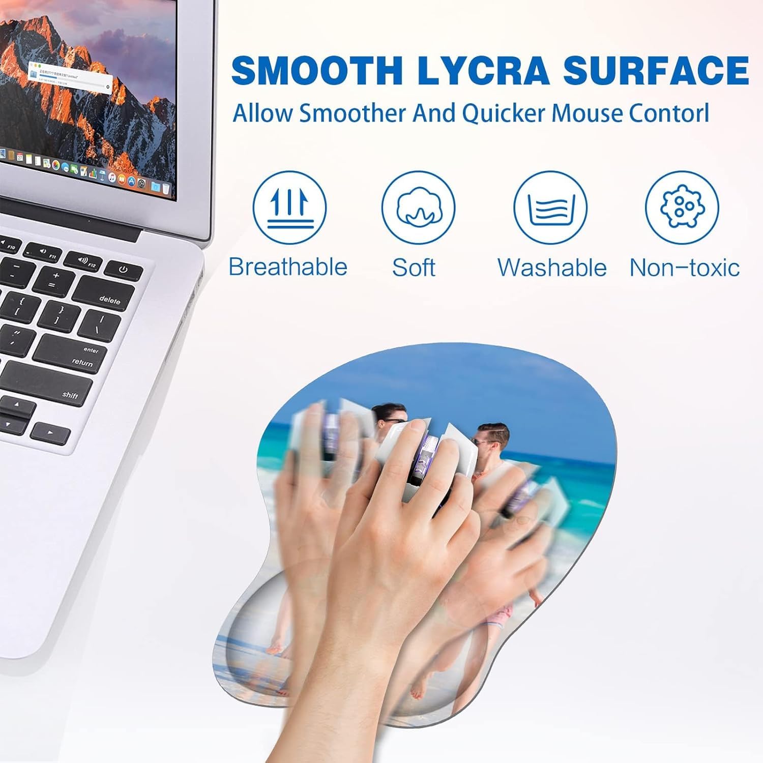 Custom Mouse Pad with Wrist Support，Ergonomic Personalized Mousepad,Add Personalized Photo & Text