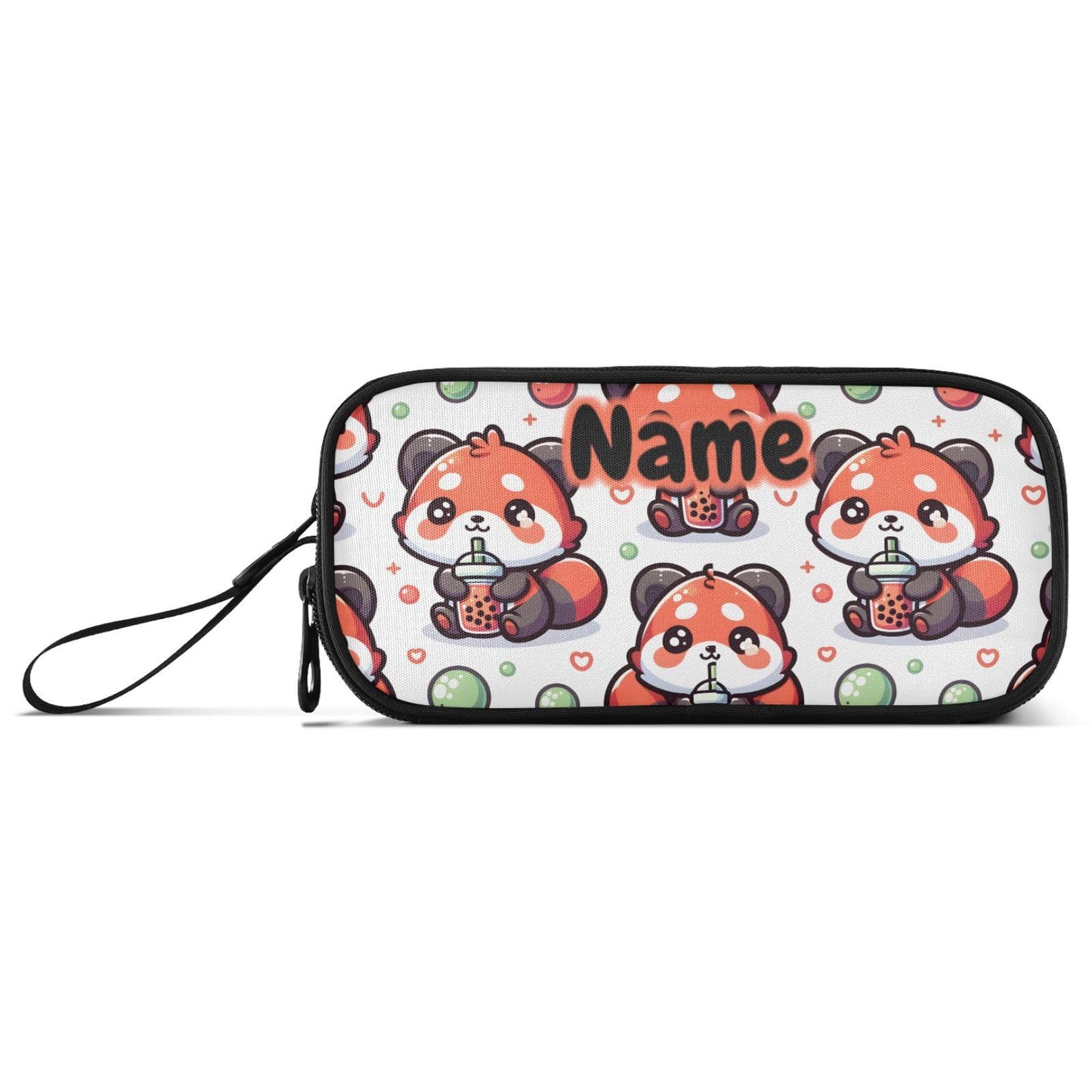 BOENLE Custom Cute Red Panda Bubbles Pencil Case Box Boys Girls Personalized Name Large Pencil