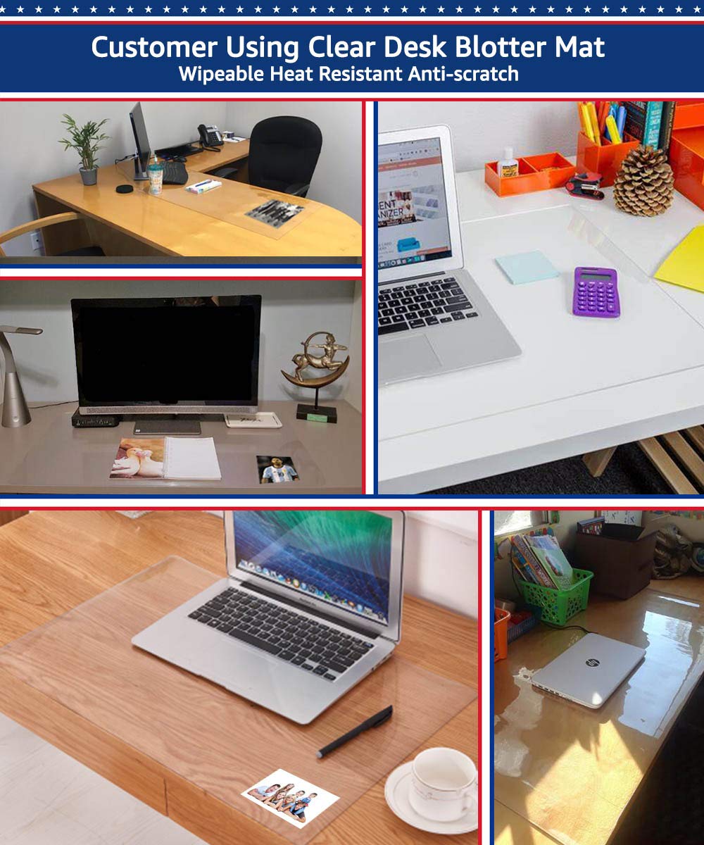 Clear Desk Pad Blotter on Top of Desks Office Table Protector Laptop Computer Keyboard Desktop