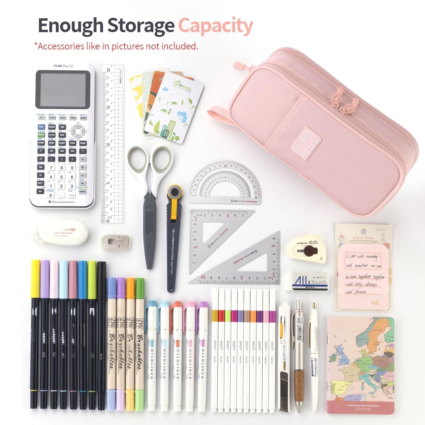 CICIMELON Large Pencil Case Big Storage Pen Pouch Bag with Compartment for School Supplies Office