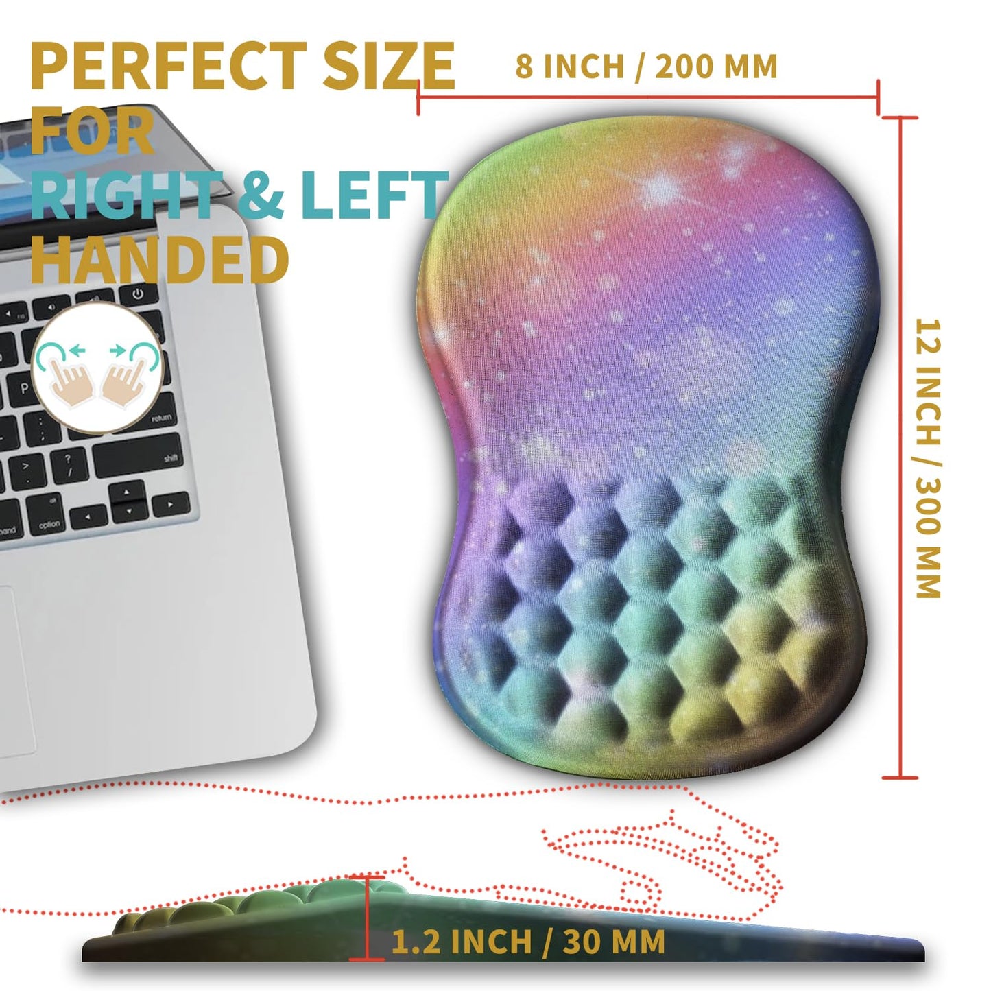 Hokafenle Ergonomic Mouse Pad Wrist Support with Massage Design, Wrist Rest Pain Relief Mousepad