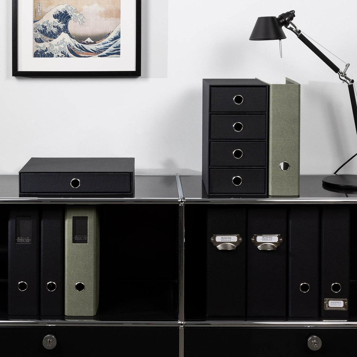 Rossler Soho A4 1 Drawer Filing Storage Box - Black