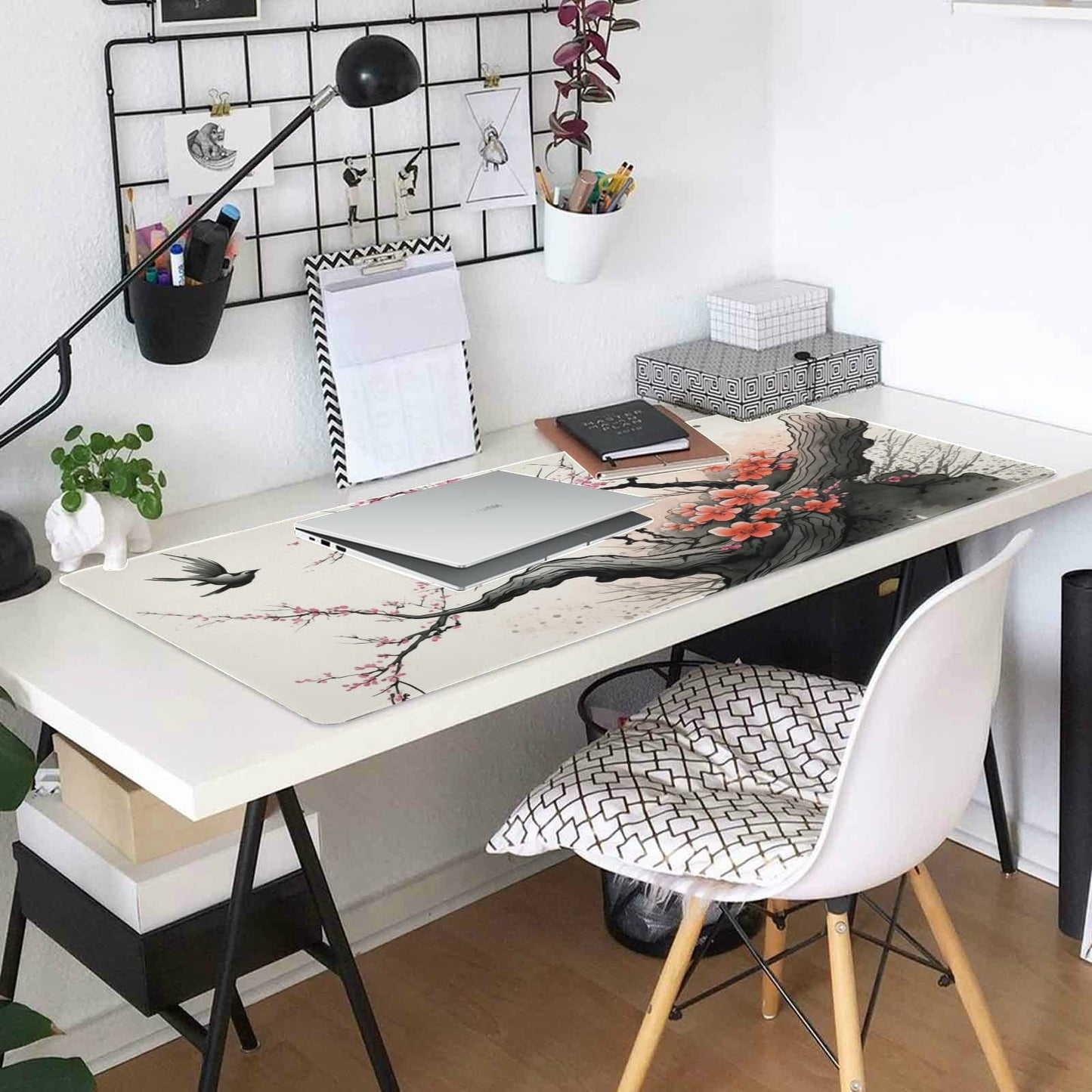 Japanese Cherry Blossom Style XXL Mouse Pad - Non-Slip Mouse Protector for Gaming, Office and Home