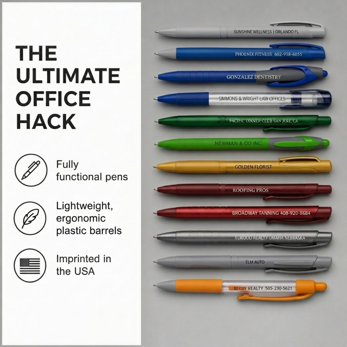 Misprinted Pen Assortment / 100 Count Misprinted Pens/Bulk Lot Variety Of Black And Blue Ink