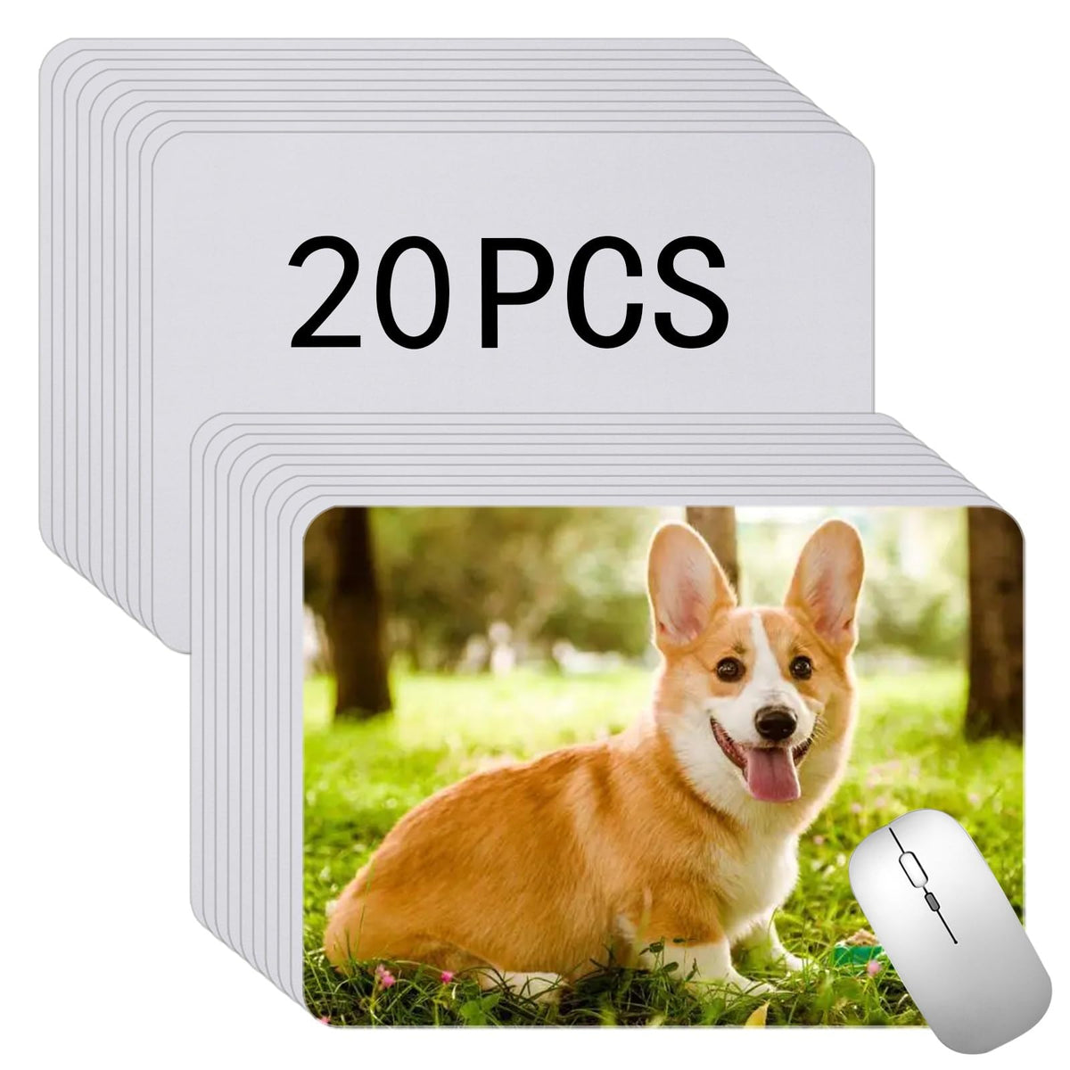 White Mouse Pad for Heat Transfer, Bulk Mousepad for Heat Press Printing Crafts Custom Photos Non